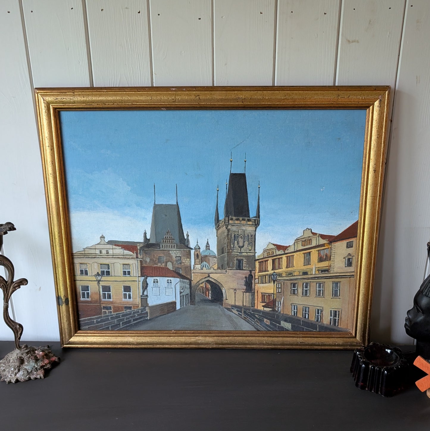 Vintage Oil Painting of Prague