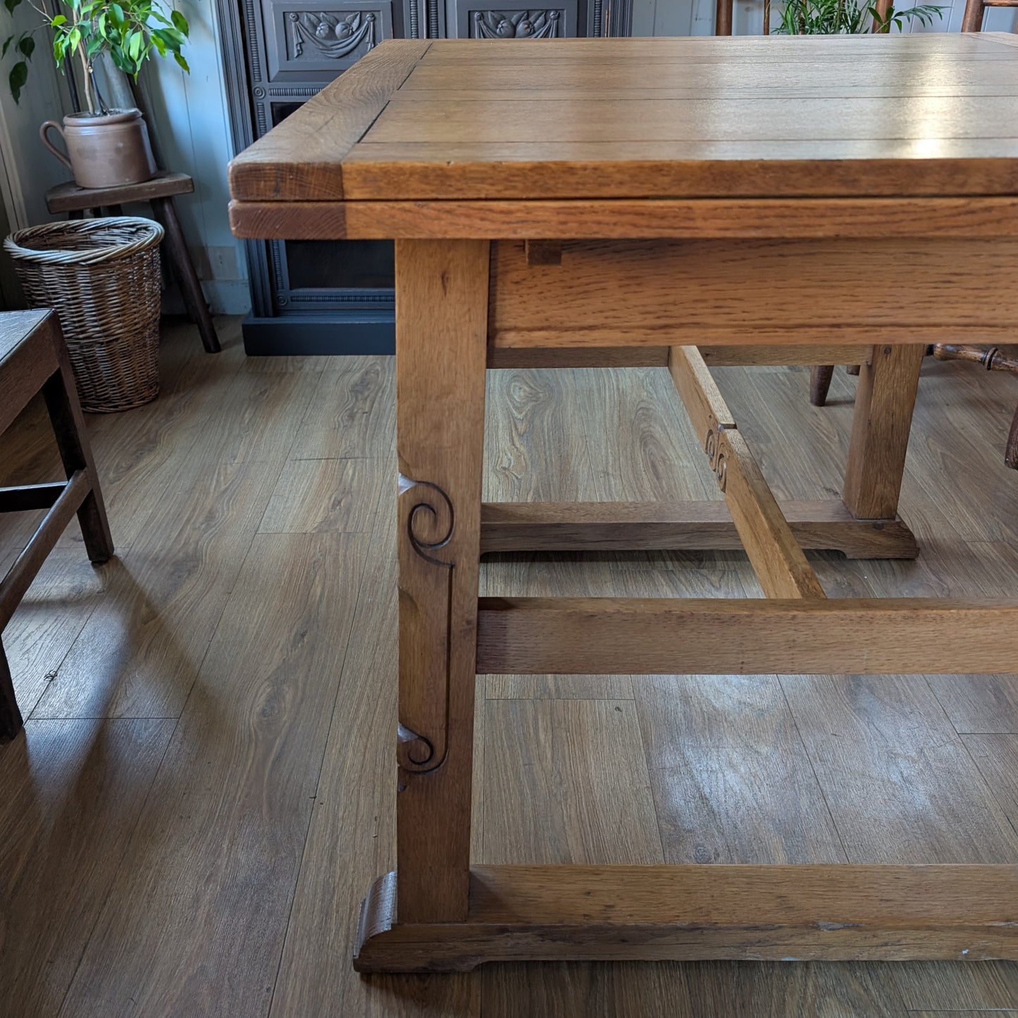 Antique Arts and Crafts Oak Dining Table