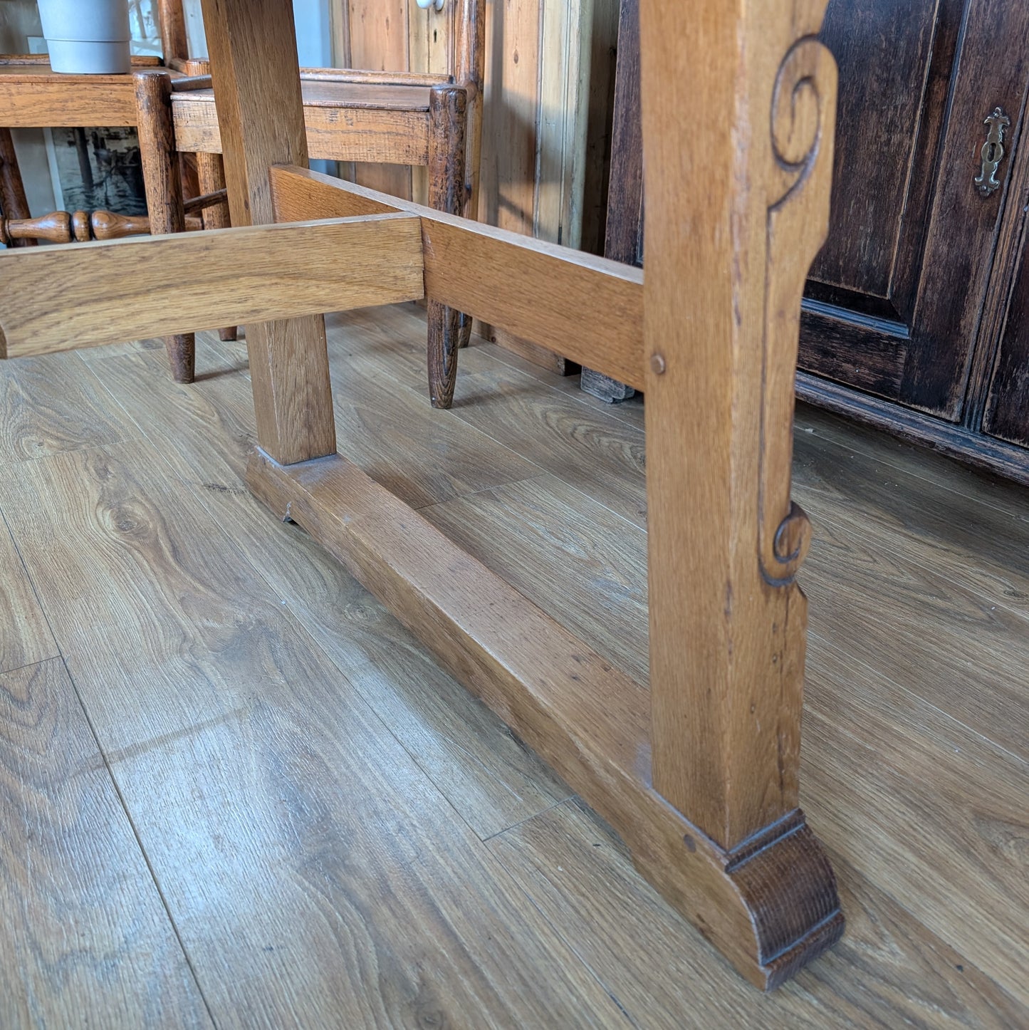 Antique Arts and Crafts Oak Dining Table