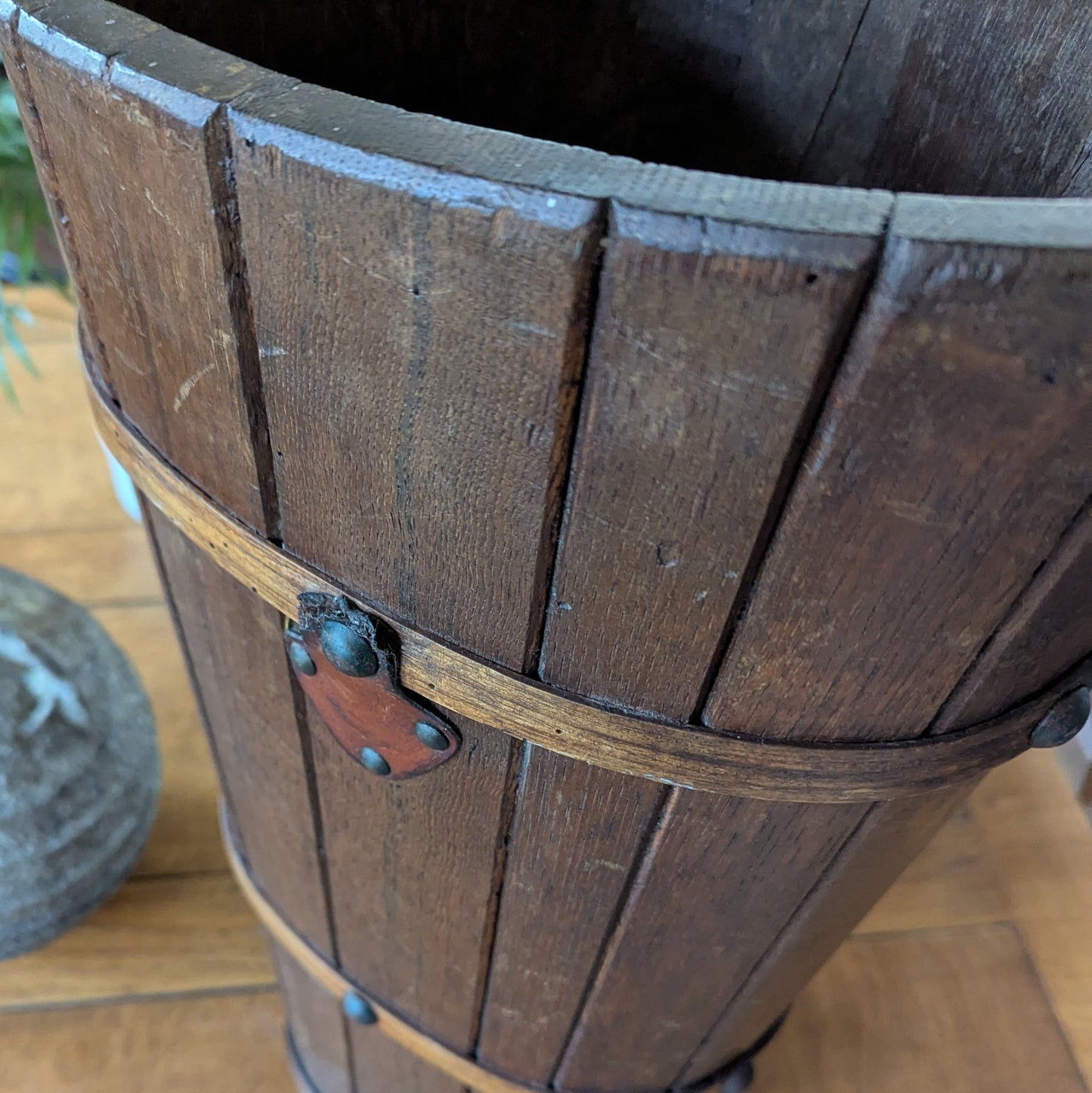 Antique French Oak Coopered Grape Hood