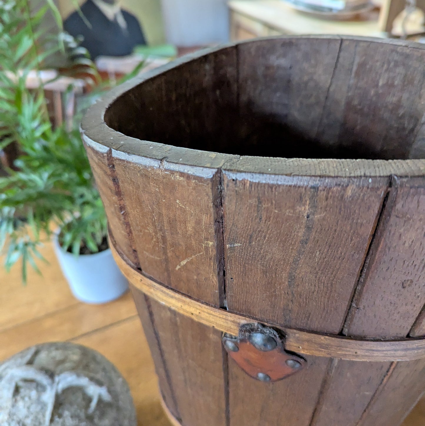 Antique French Oak Coopered Grape Hood