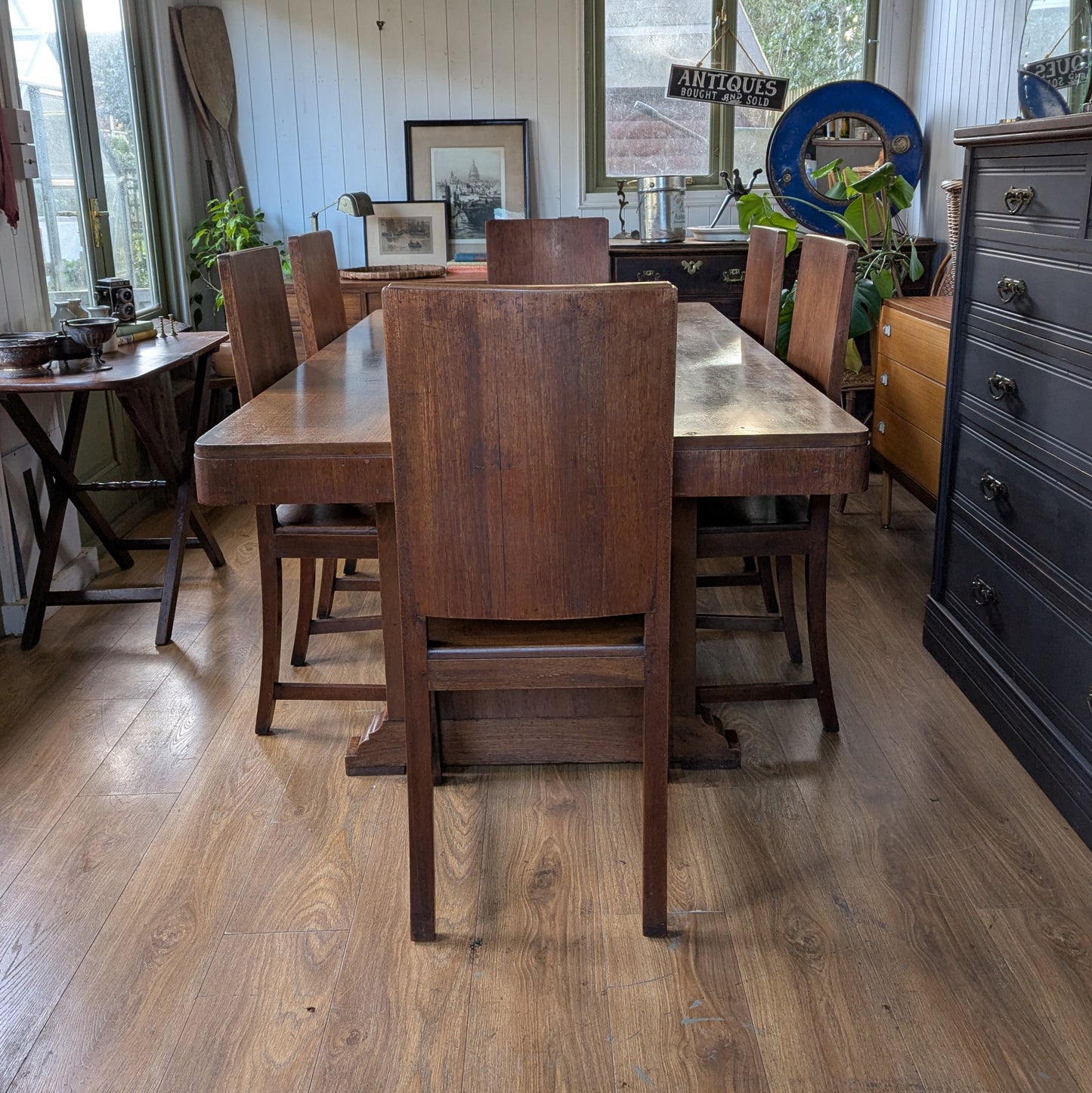 Art Deco Dining Table and Six Chairs