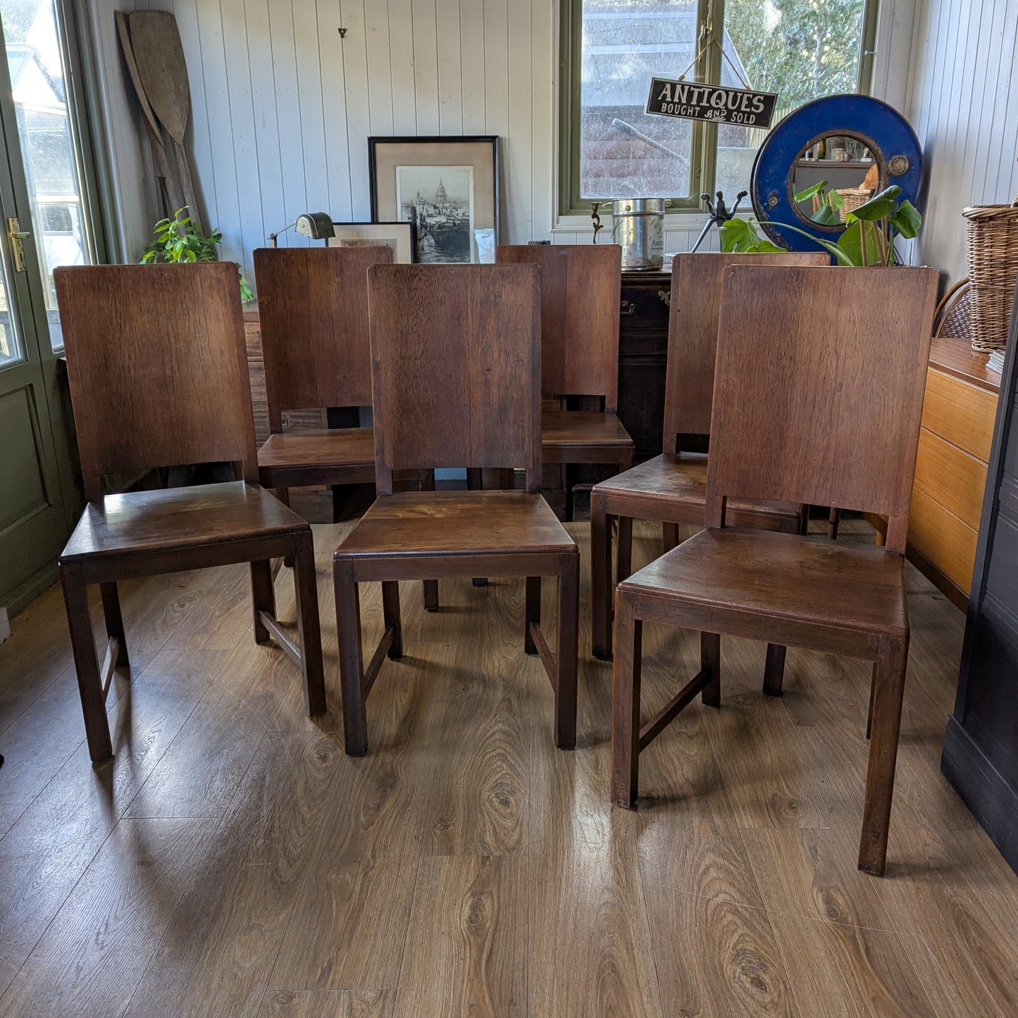 Art Deco Dining Table and Six Chairs