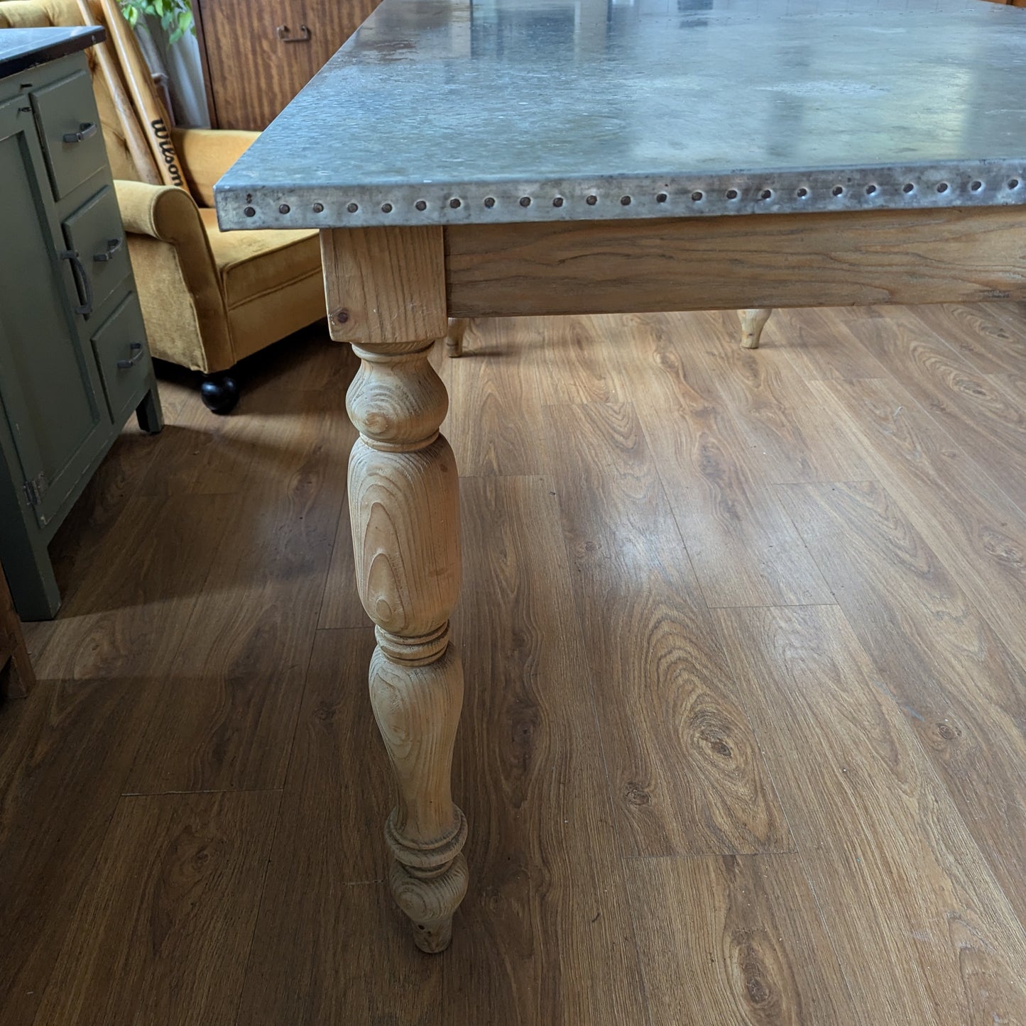 Zinc Topped 8 Seater Dining Table