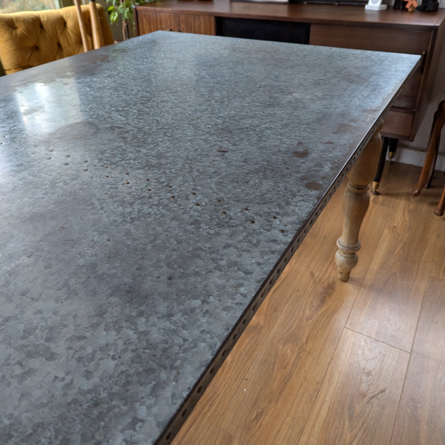 Zinc Topped 8 Seater Dining Table