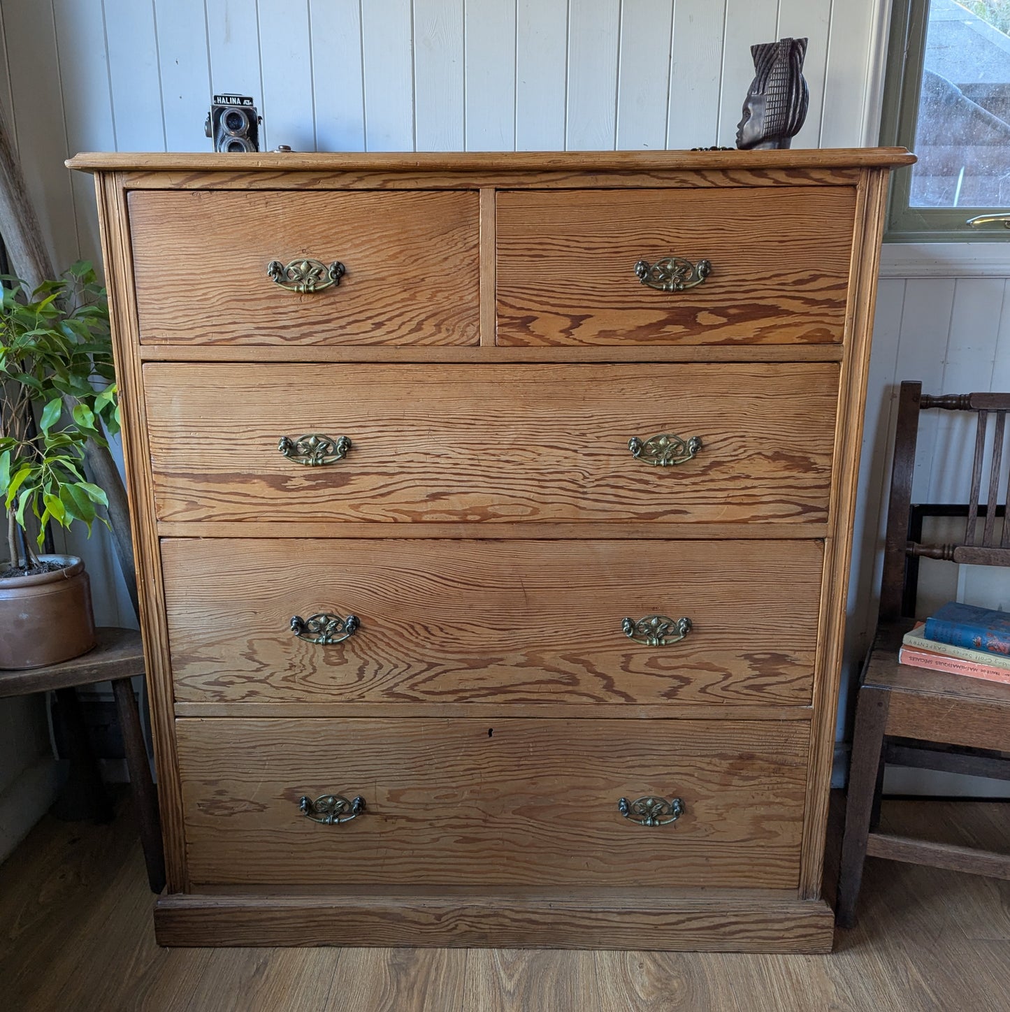 Victorian Pitch Pine Chest of Drawers