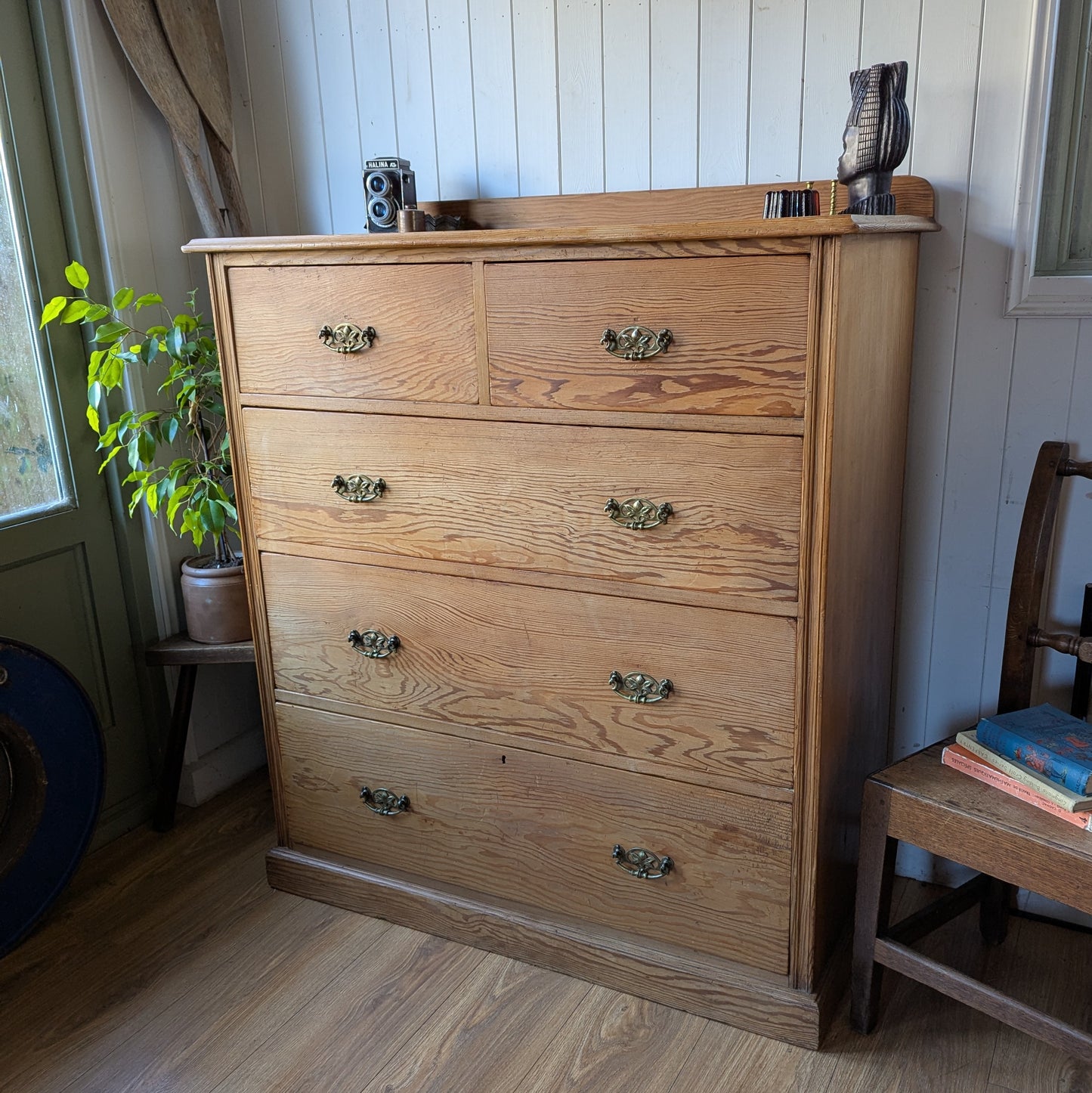 Victorian Pitch Pine Chest of Drawers