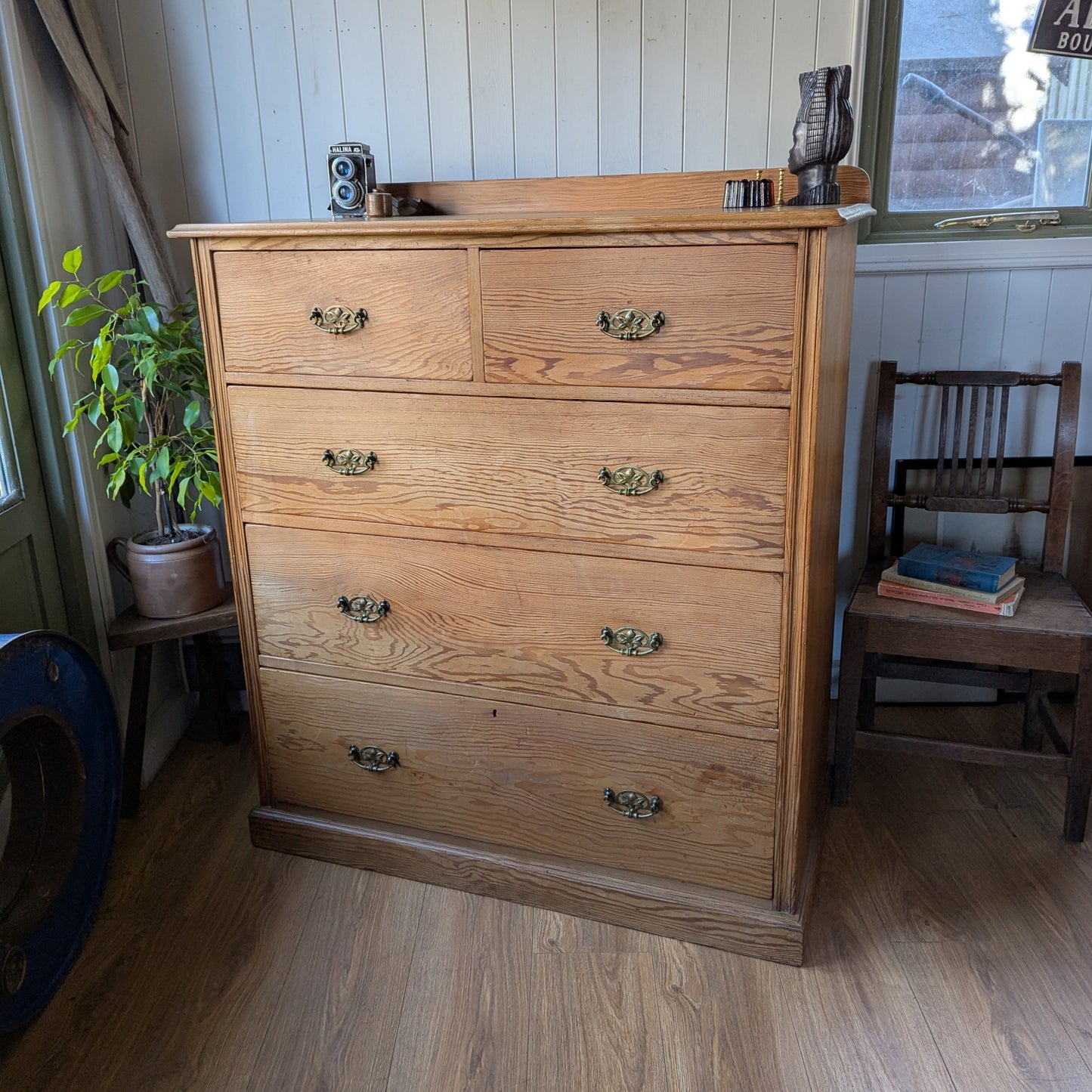 Victorian Pitch Pine Chest of Drawers