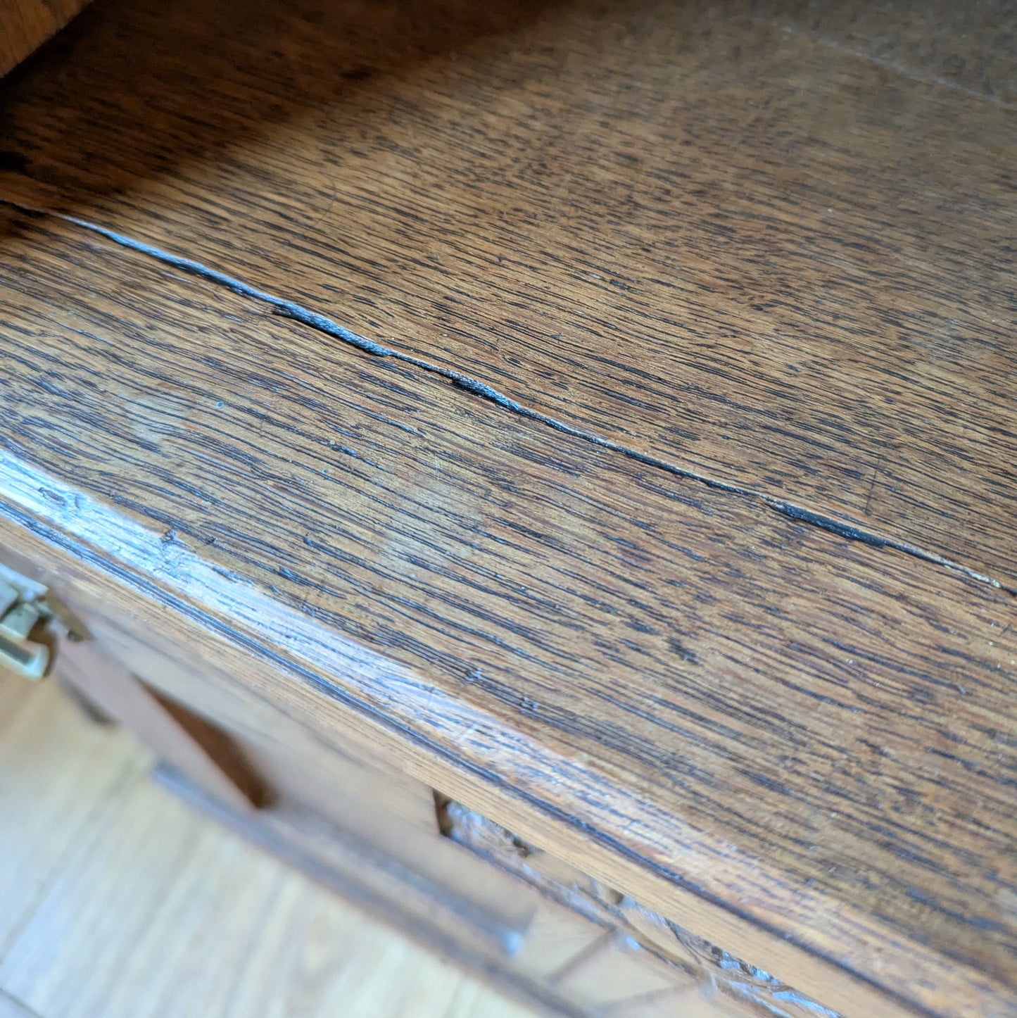 Marble Topped French Oak Pot Cupboard