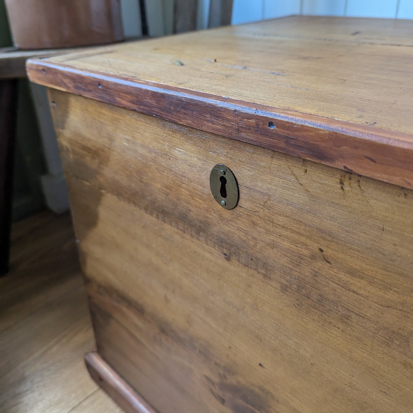 Small Antique Pine Trunk