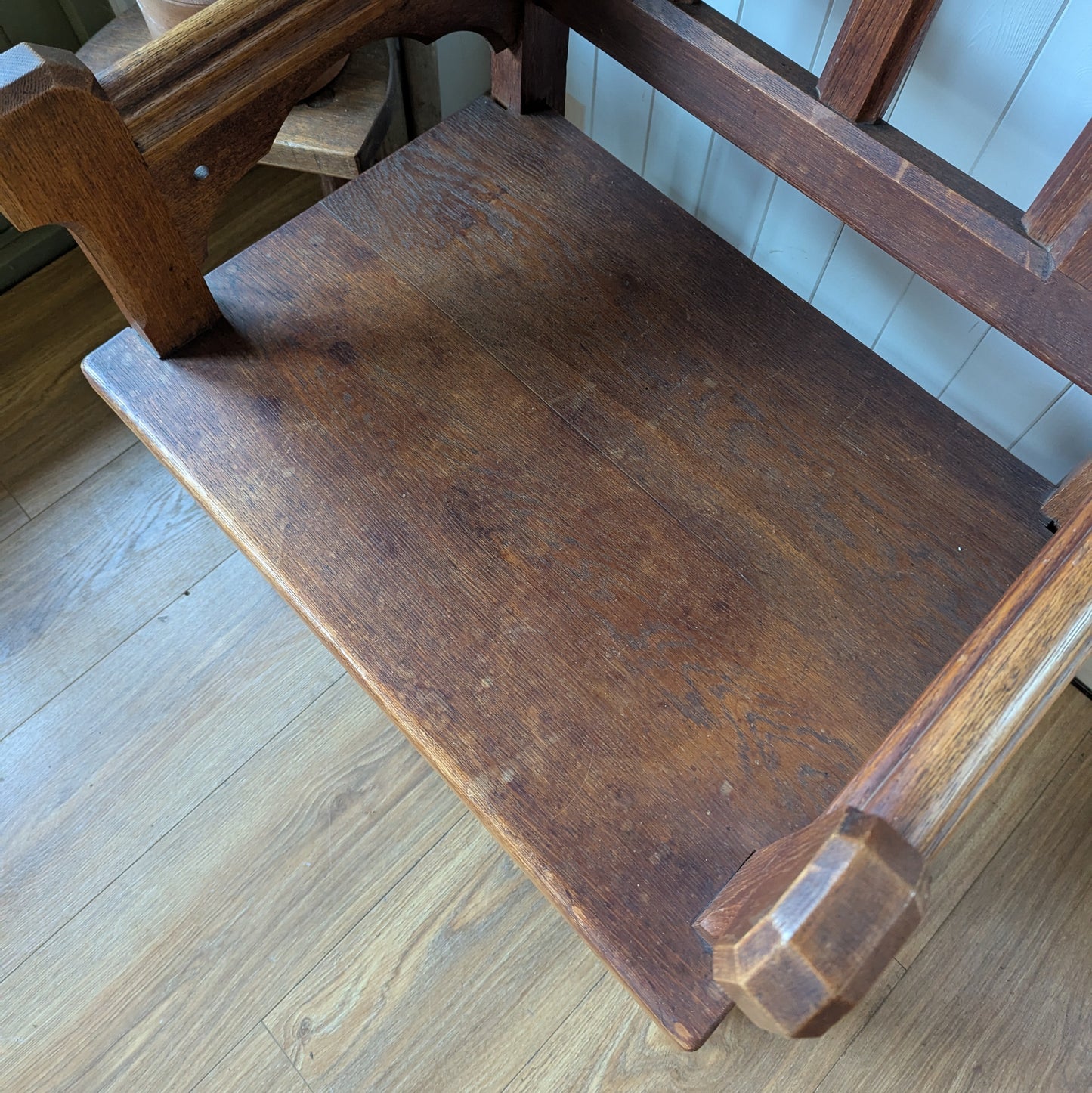 Large Oak Gothic Armchair