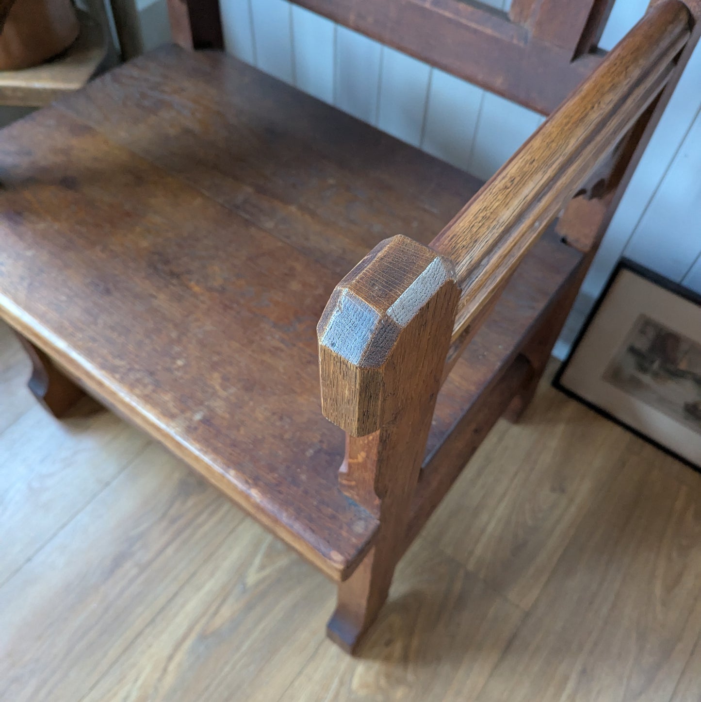 Large Oak Gothic Armchair