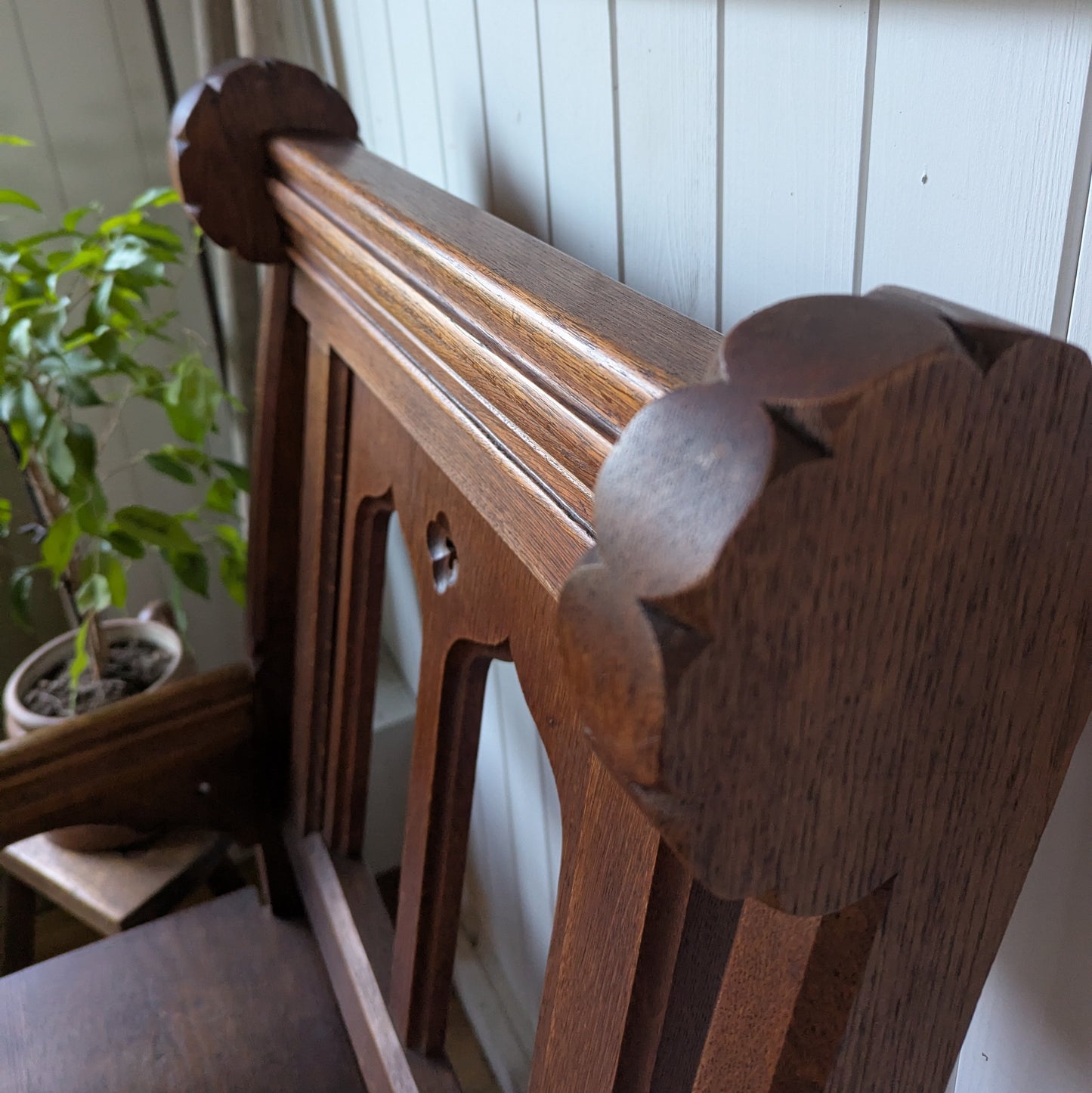 Large Oak Gothic Armchair