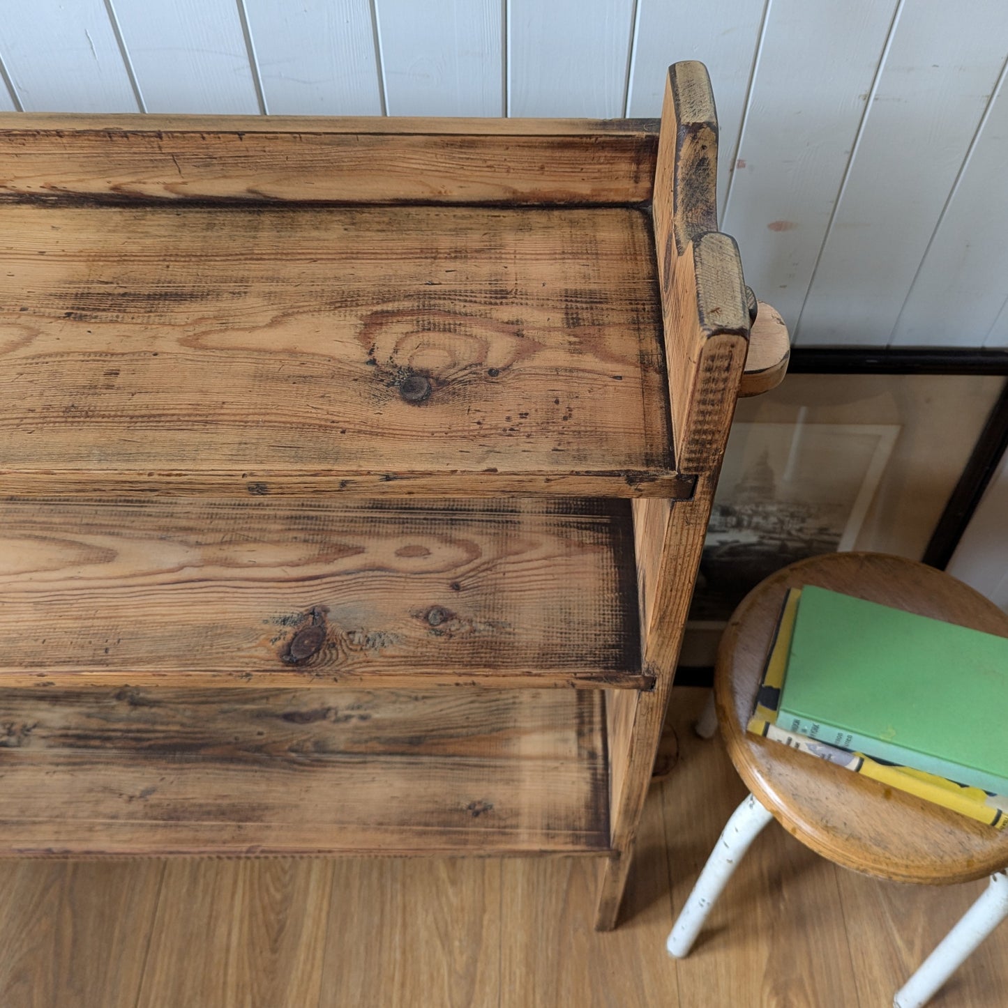 Rustic Antique Pine Shelving Unit