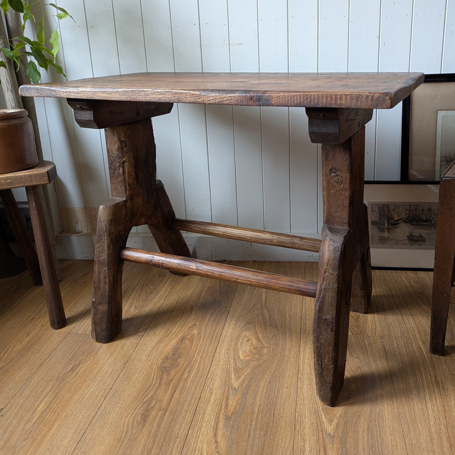 Antique French Alpine Tavern Table
