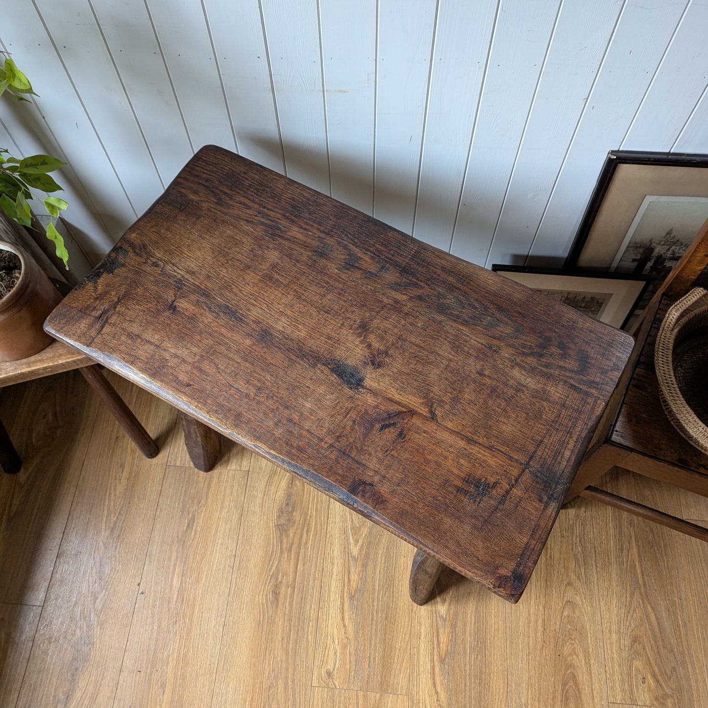 Antique French Alpine Tavern Table