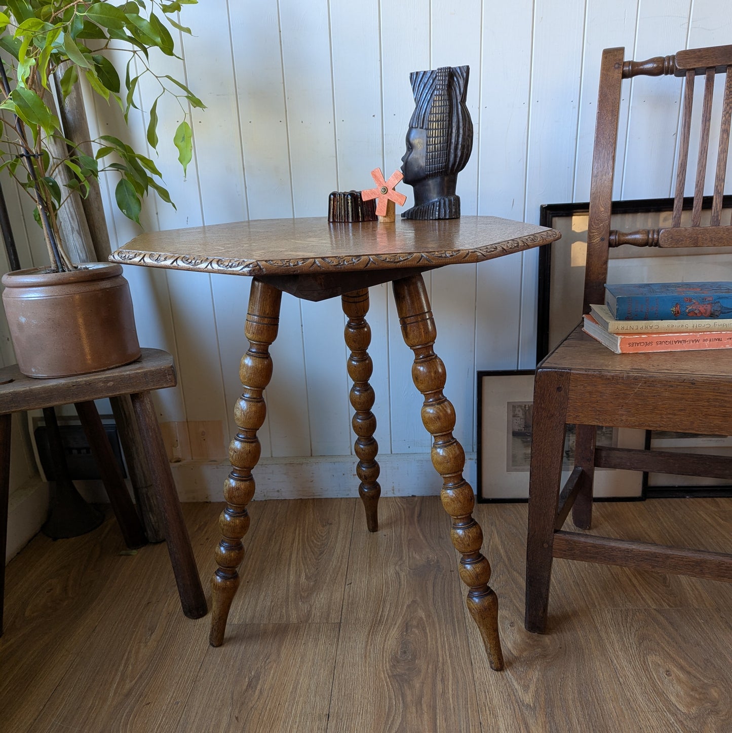 Antique Bobbin Leg Side Table