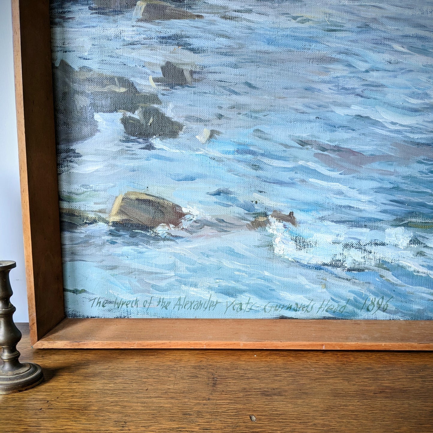 Large Vintage Nautical Oil Painting