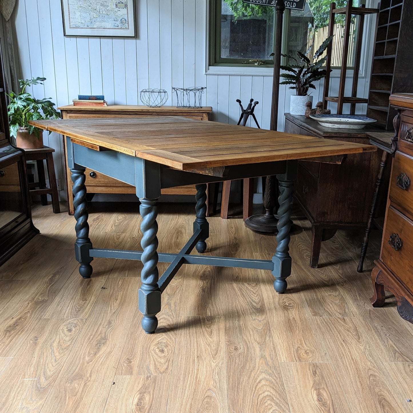 Vintage Oak Draw Leaf Table