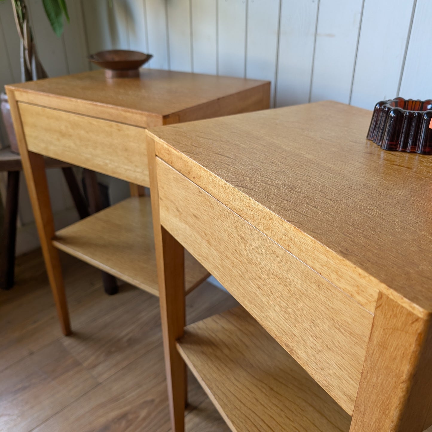Pair of Mid Century Bedside Tables by H E Gibbs Ltd