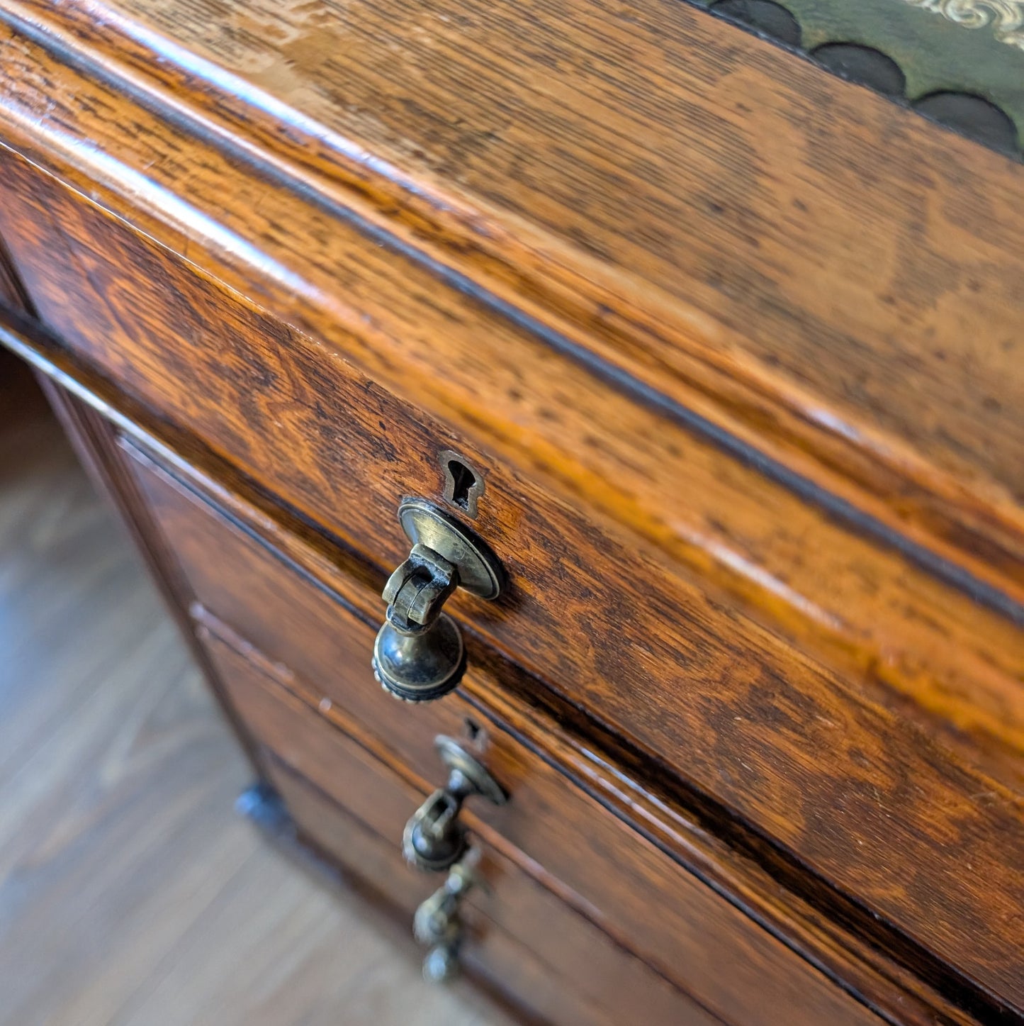 Antique Oak Twin Pedestal Desk