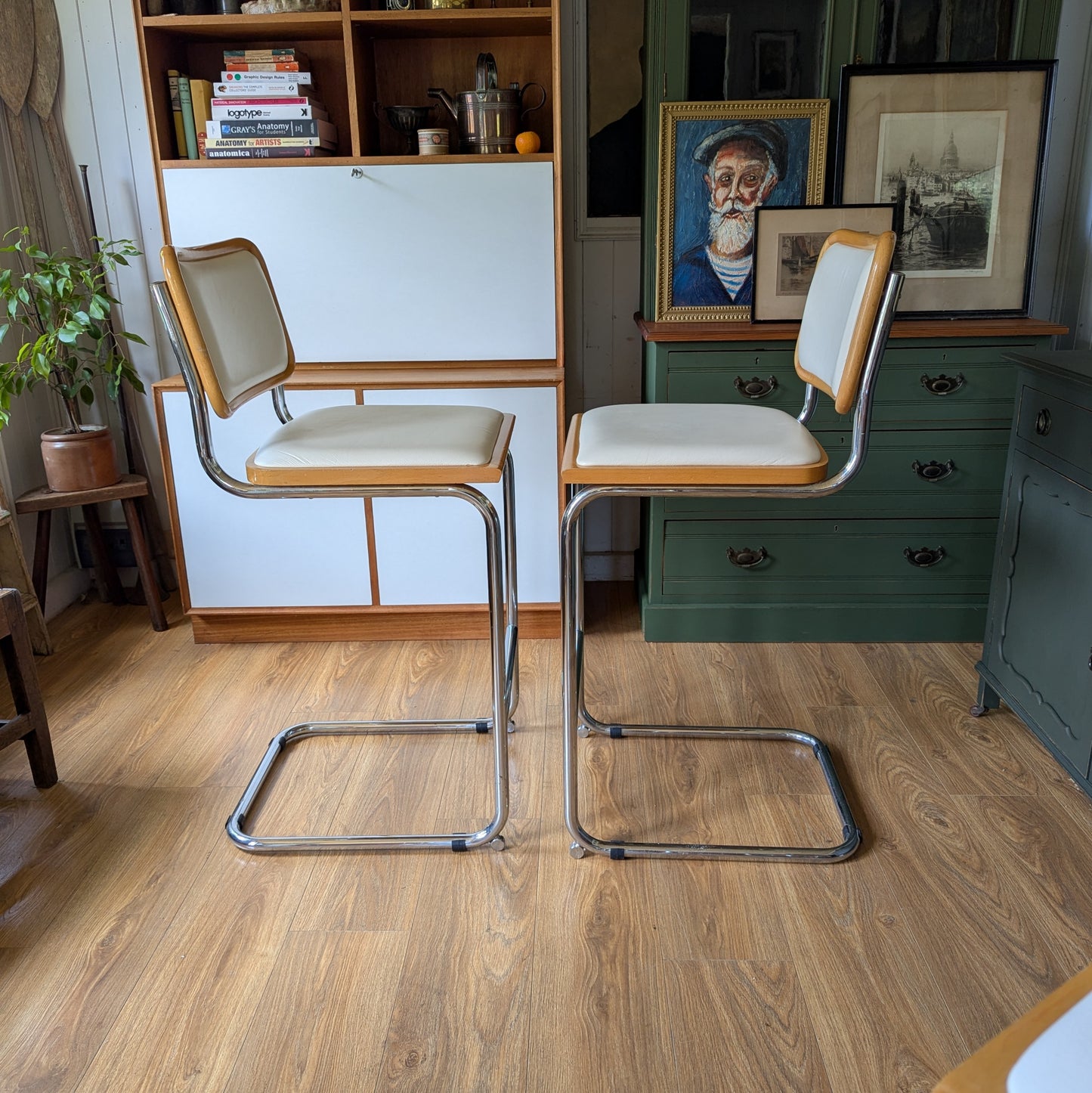Set of Three Cesca Bar Stools