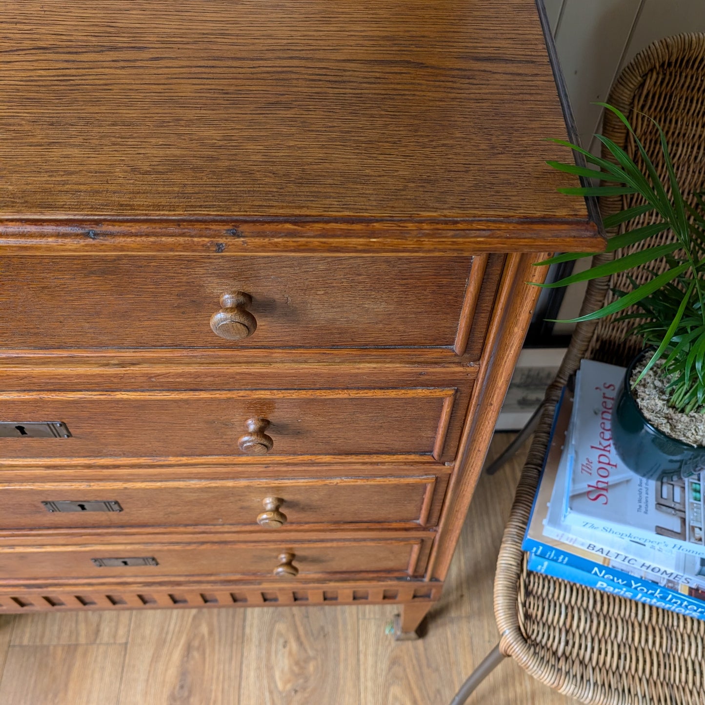 Vintage French Oak Chest of the Drawers