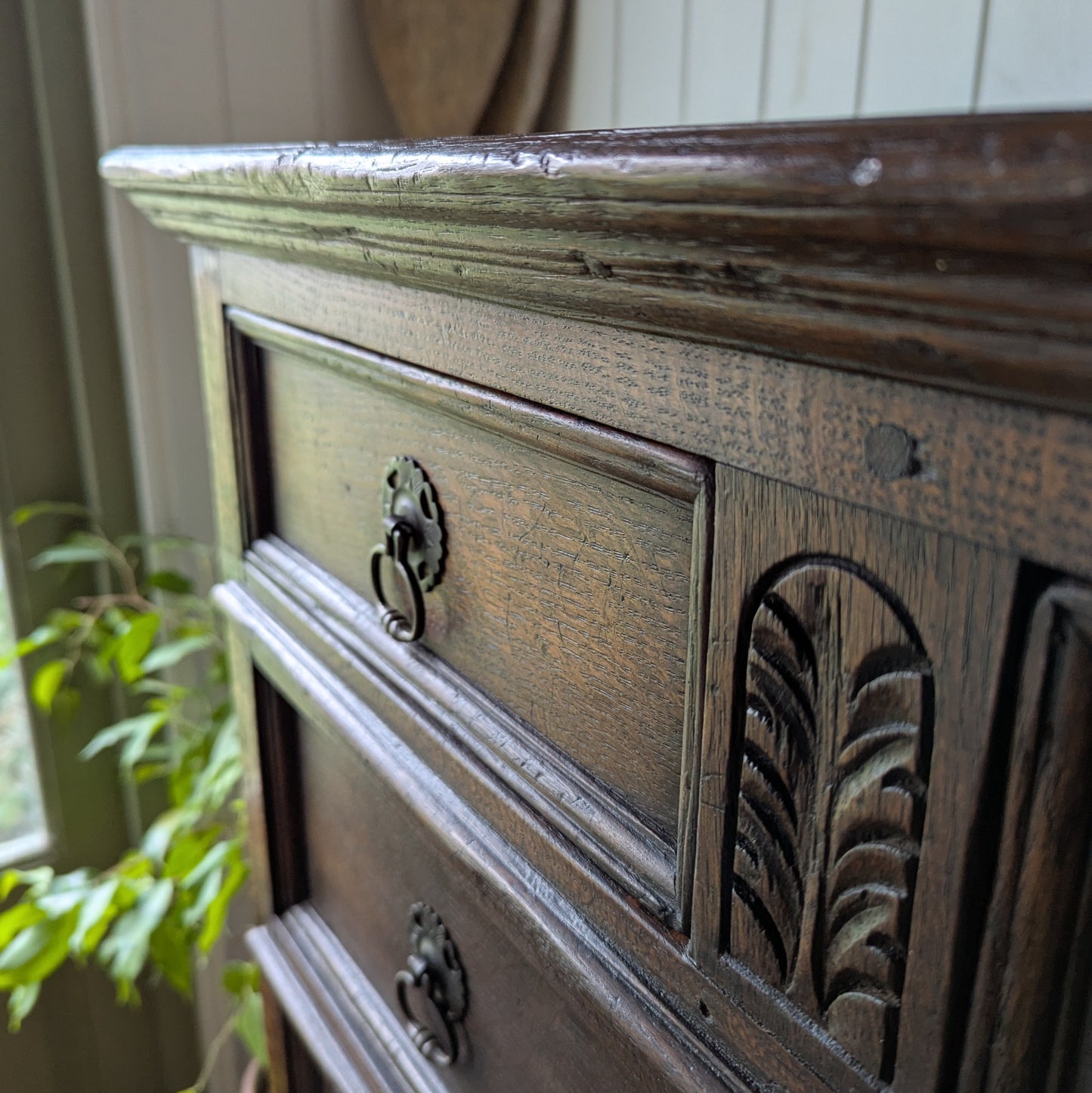 Antique Oak Chest on Chest