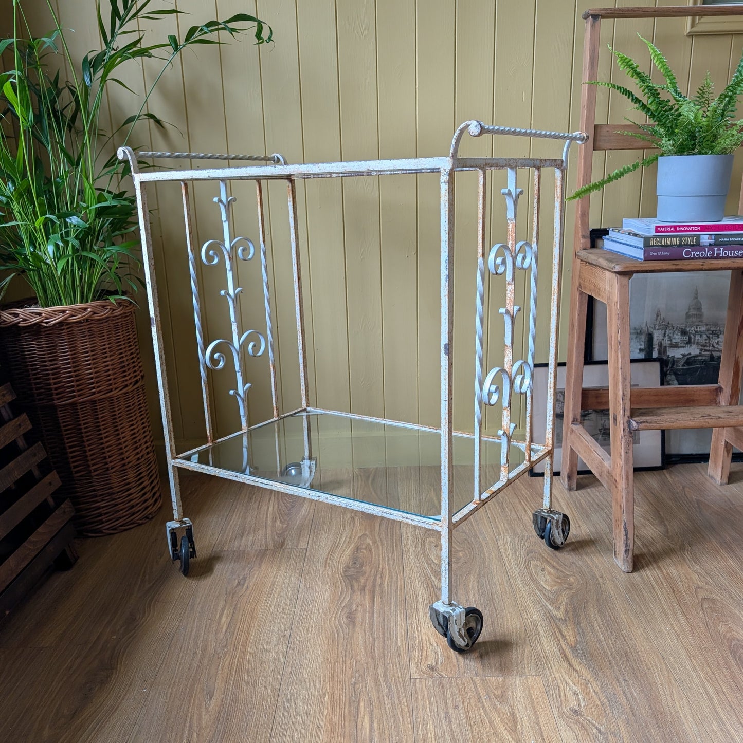 Vintage Wrought Iron Drinks Trolley