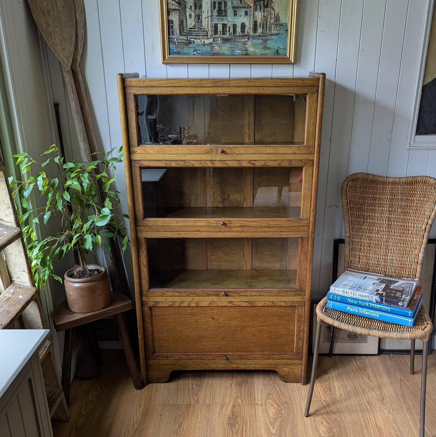Antique Oak Barristers Bookcase