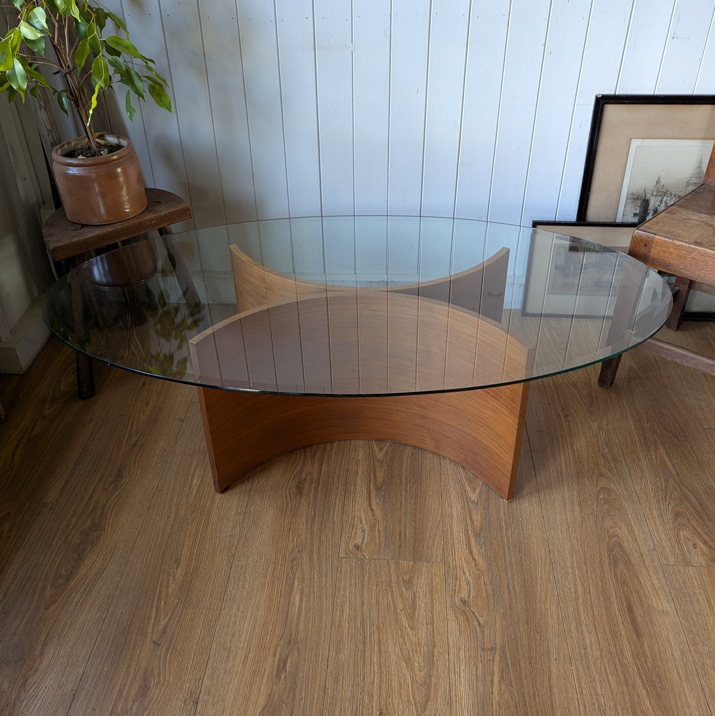Mid Century Glass Coffee Table