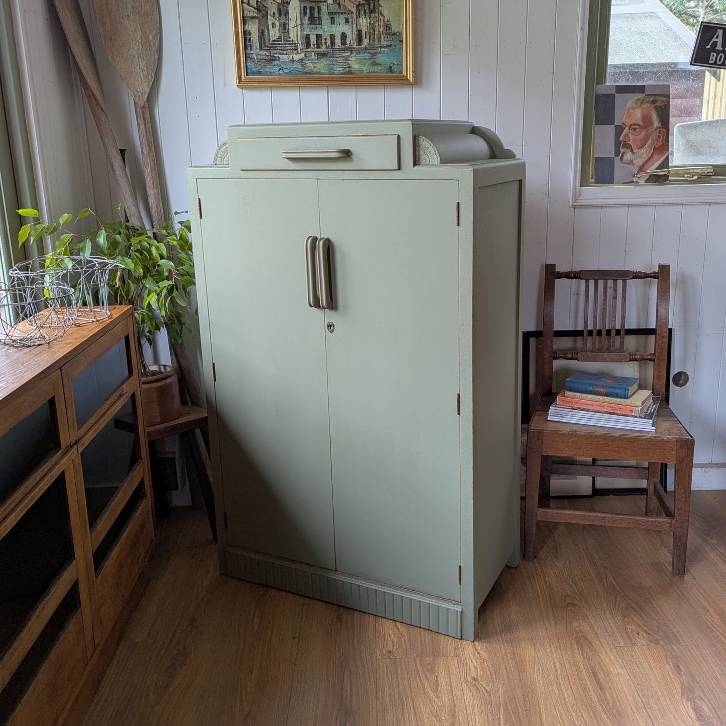 Small Vintage Painted Wardrobe.