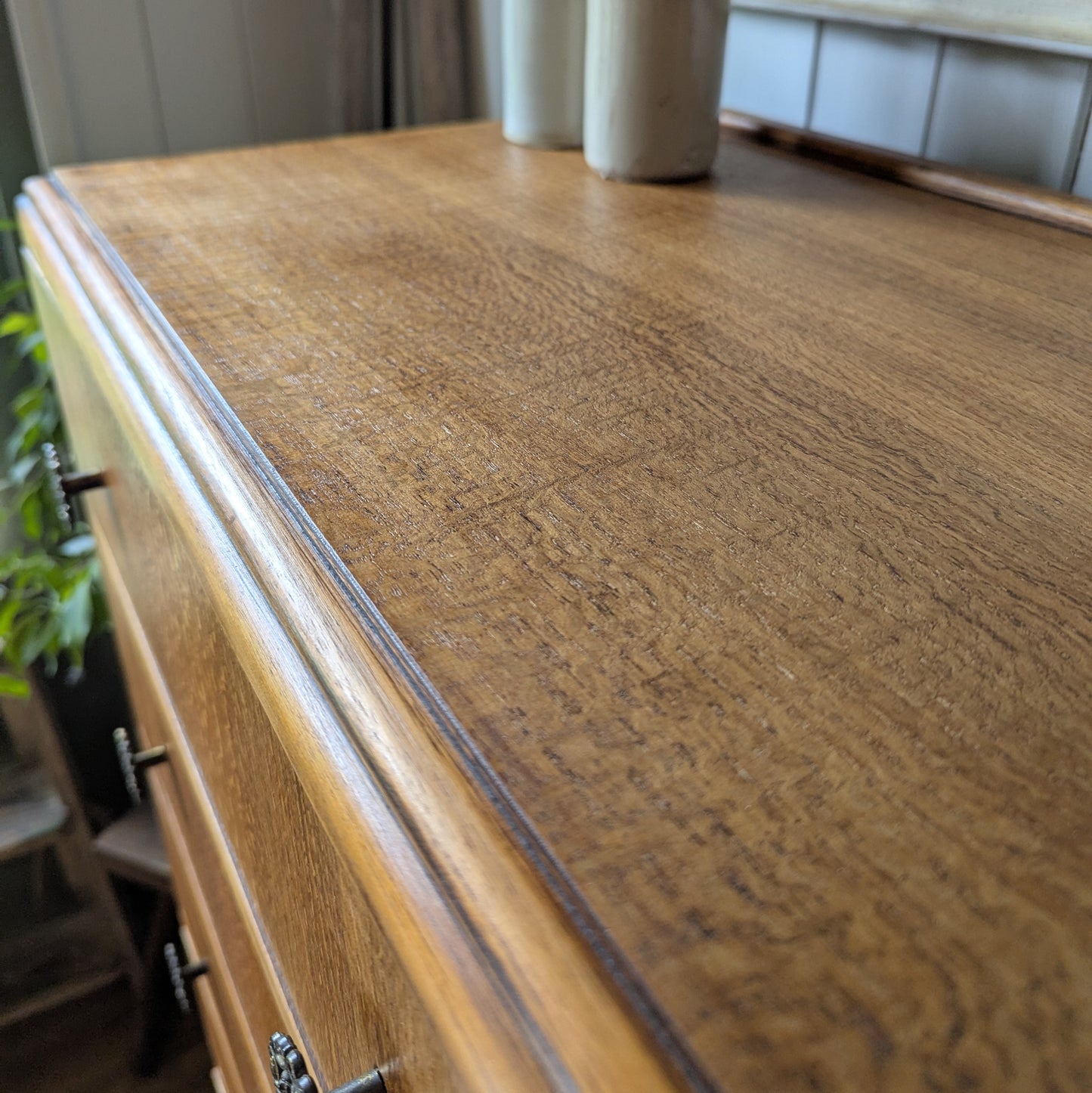 Tall Vintage Oak Chest of Drawers