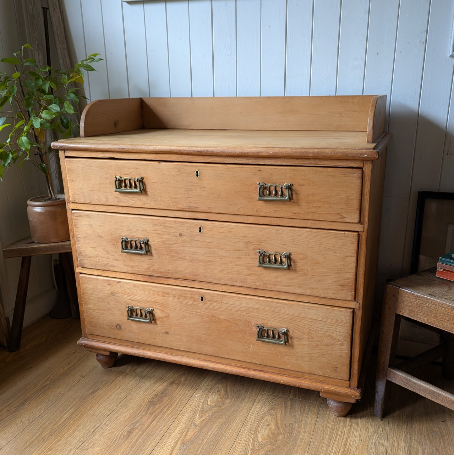 Rustic Victorian Pine Chest of Drawers