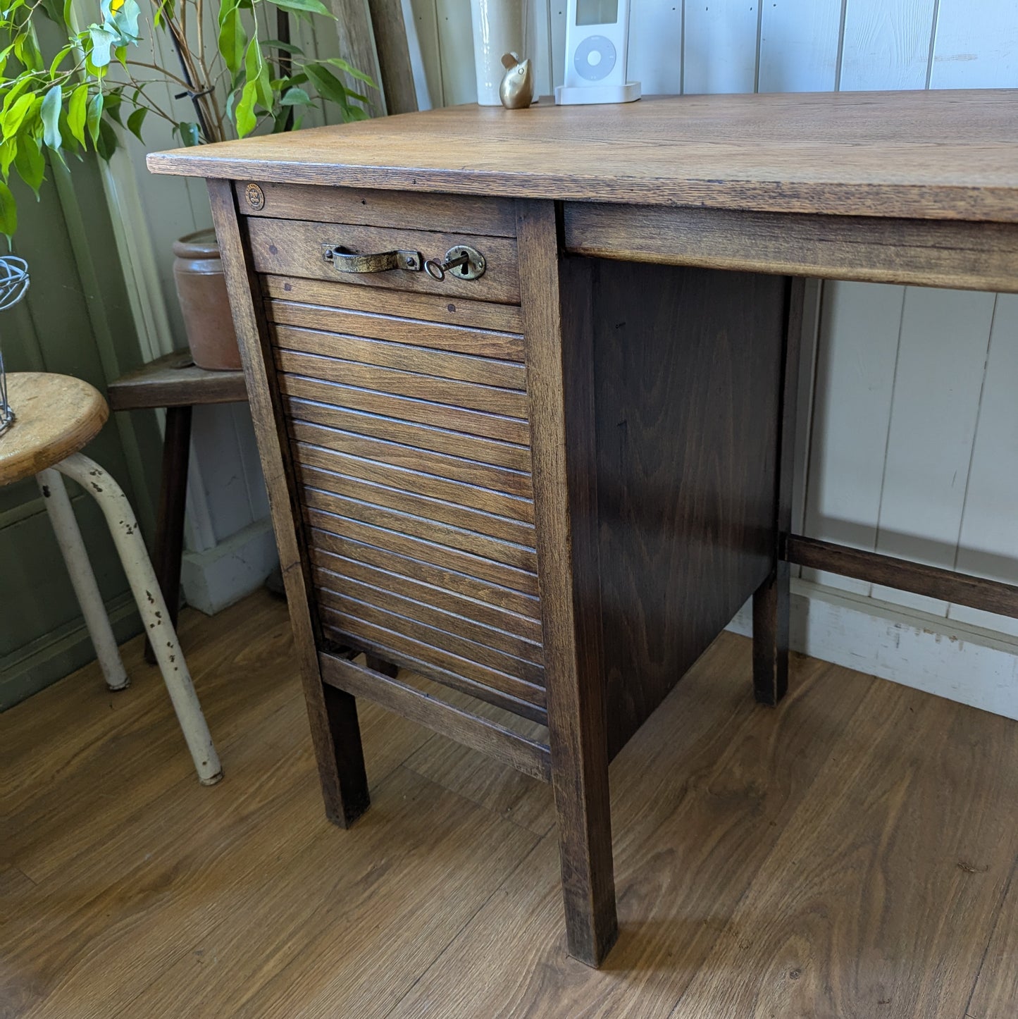 Antique French Tambour Front Desk