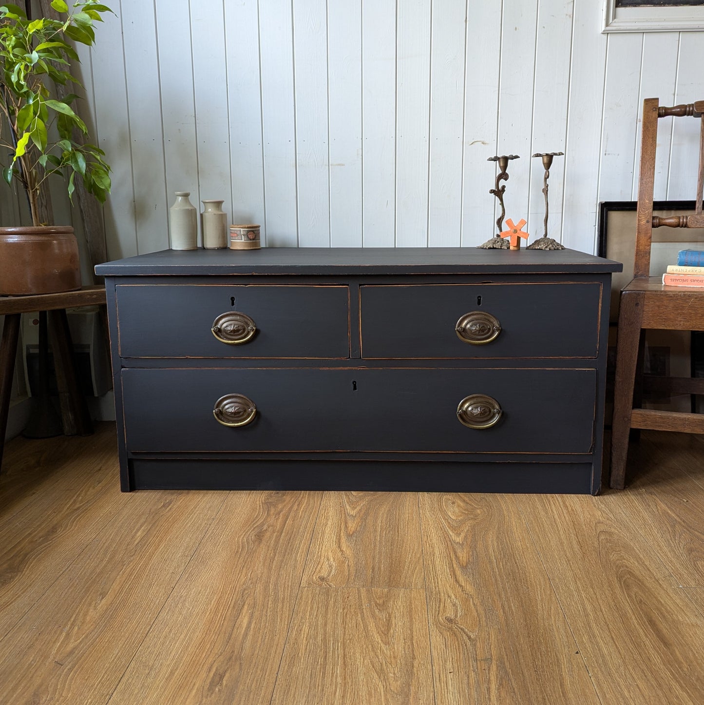 Low Antique Chest of Drawers