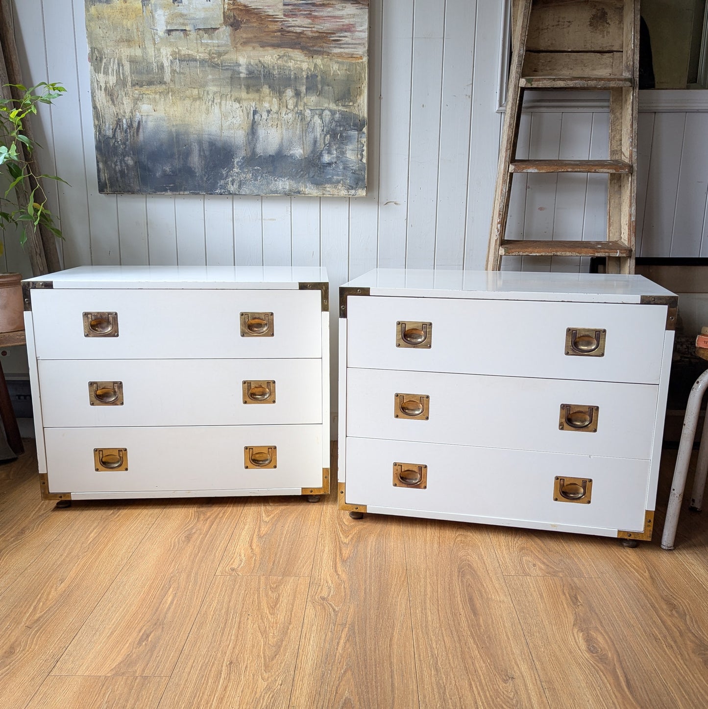 Pair of Mid Century Campaign Style Drawers