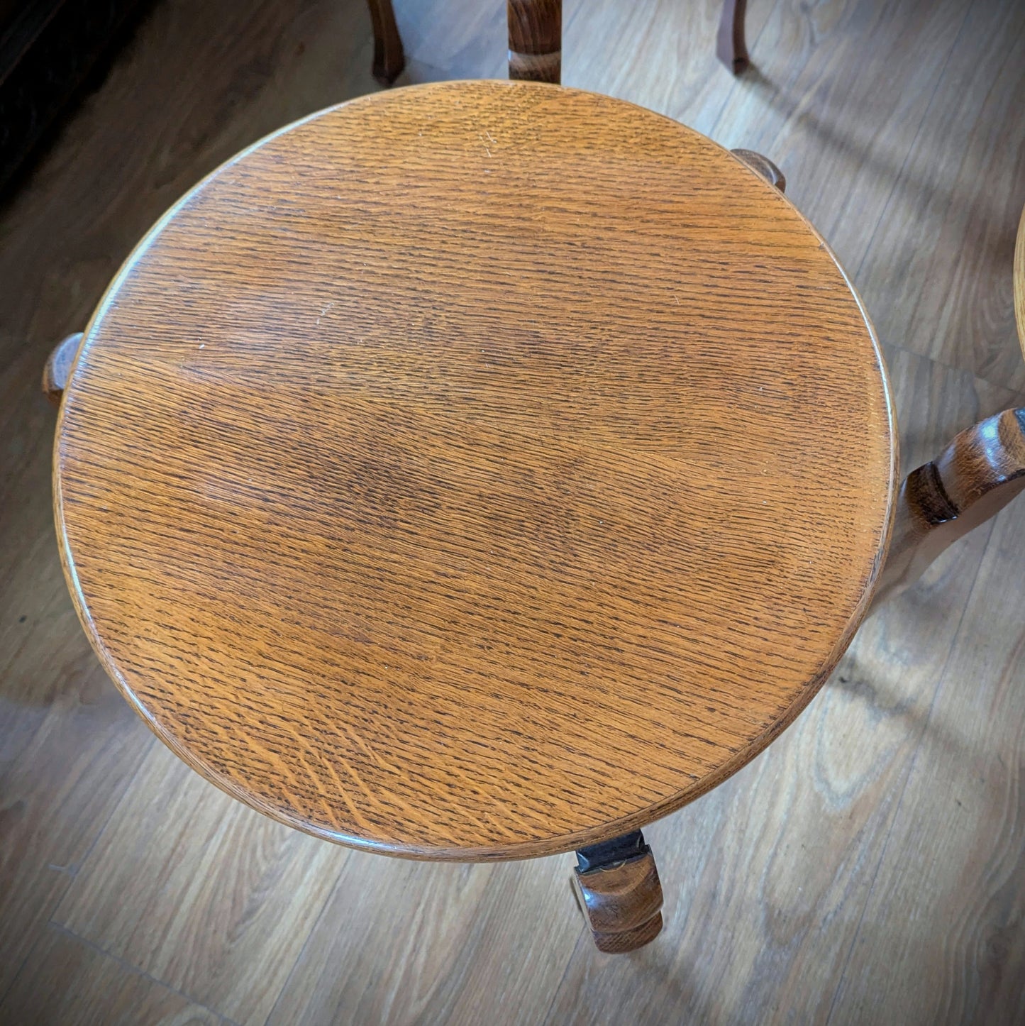 Set of Three Stacking Oak Side Tables