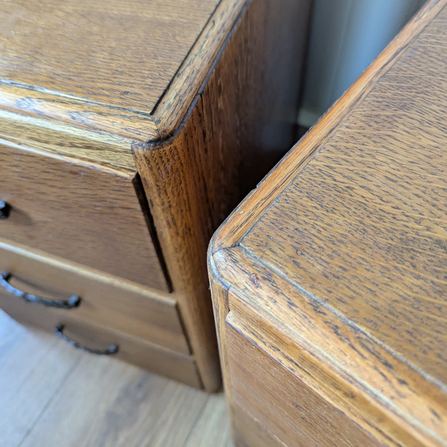Pair of Vintage Oak Bedside Tables