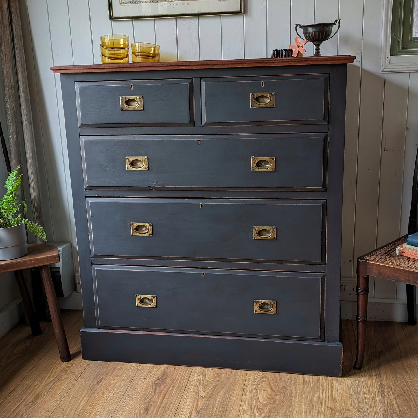Painted Antique Chest of Drawers