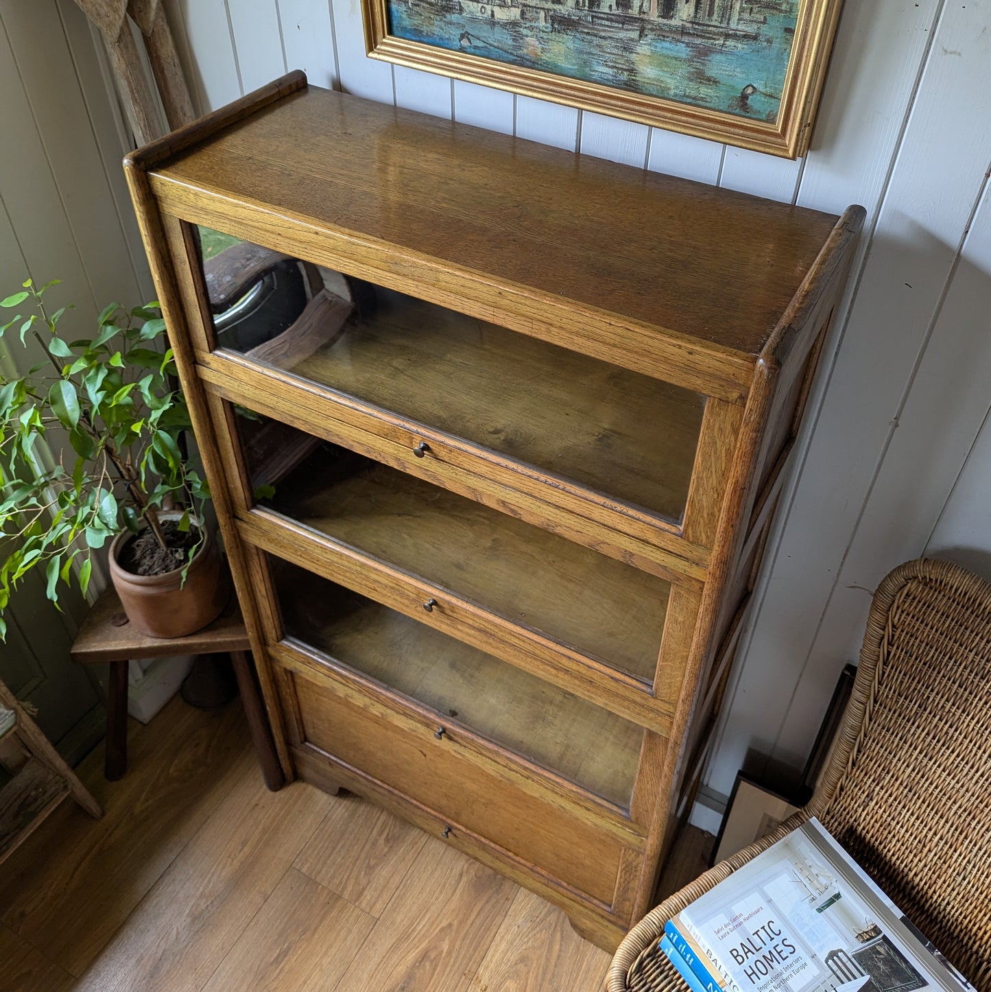 Antique Oak Barristers Bookcase