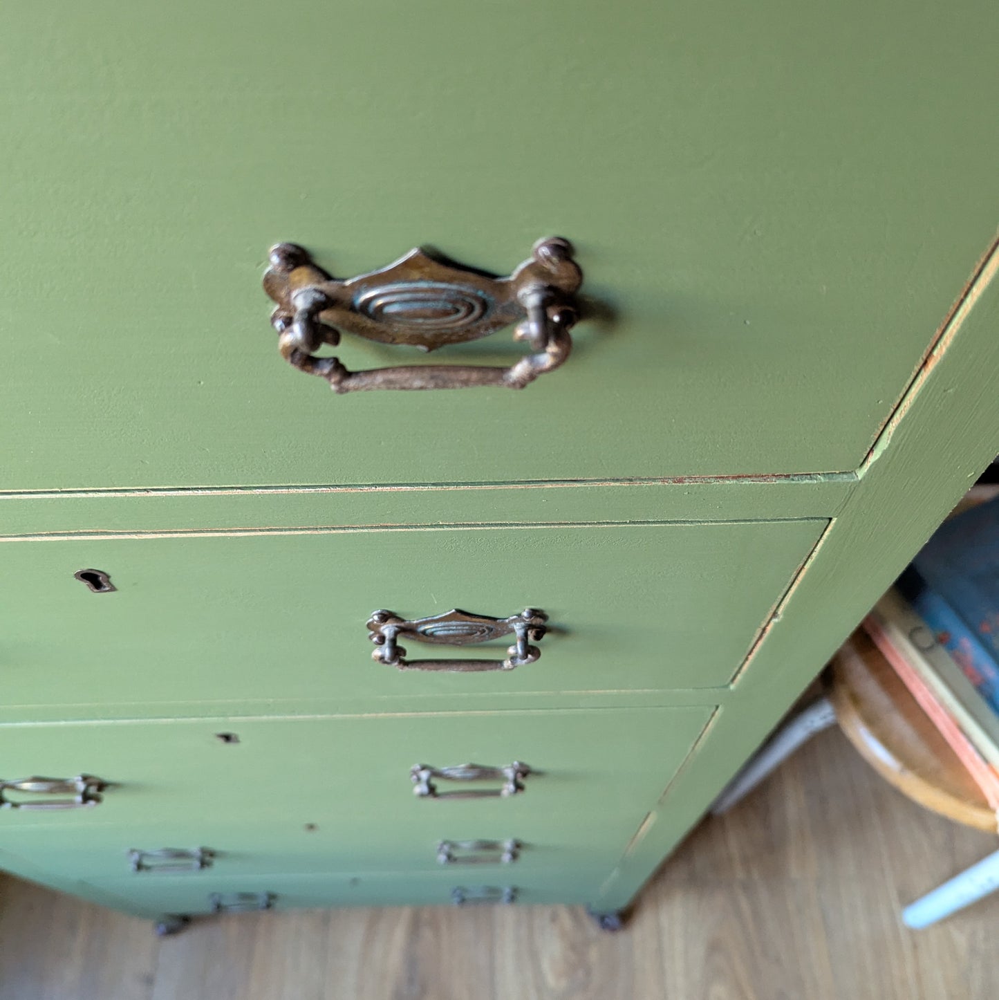 Tall Painted Antique Chest of Drawers