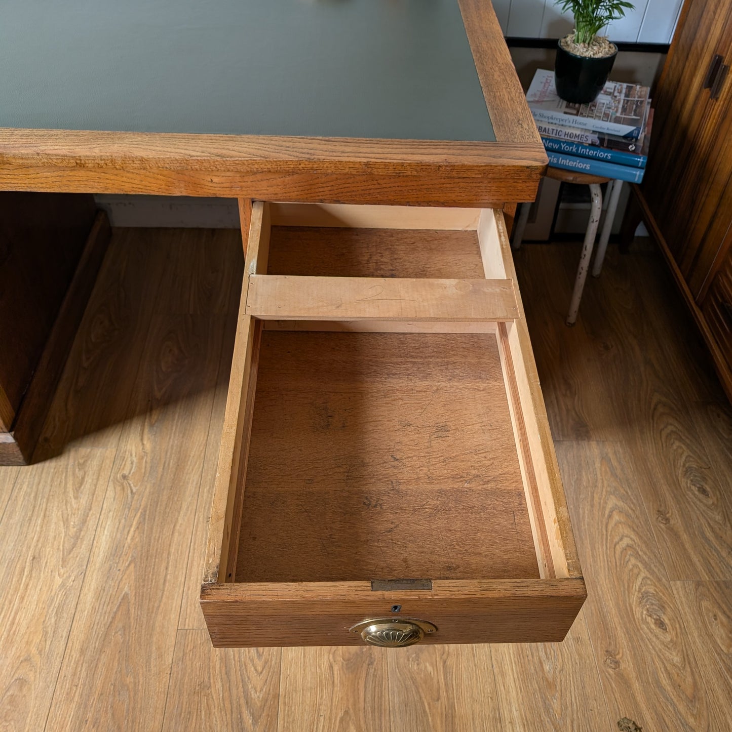 Antique Oak Twin Pedestal Desk