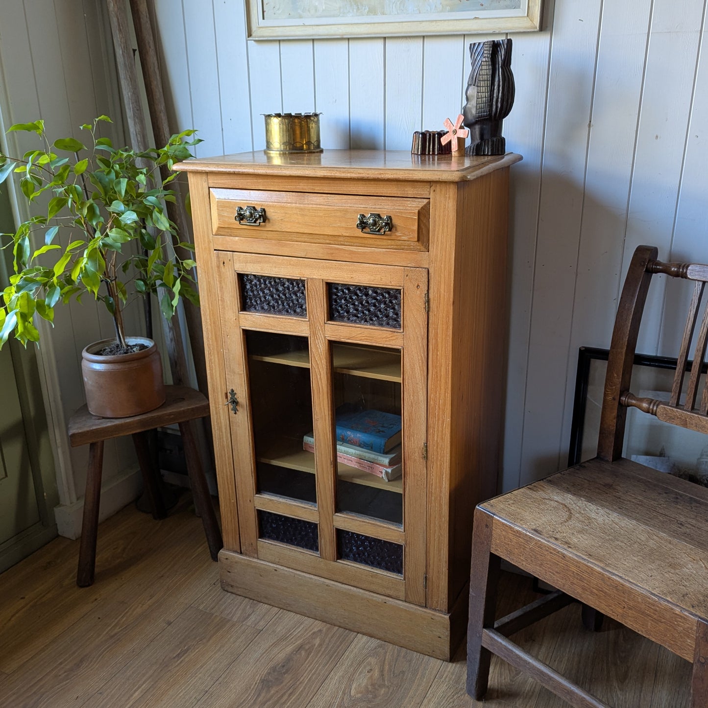 Small Arts and Crafts Glazed Cabinet