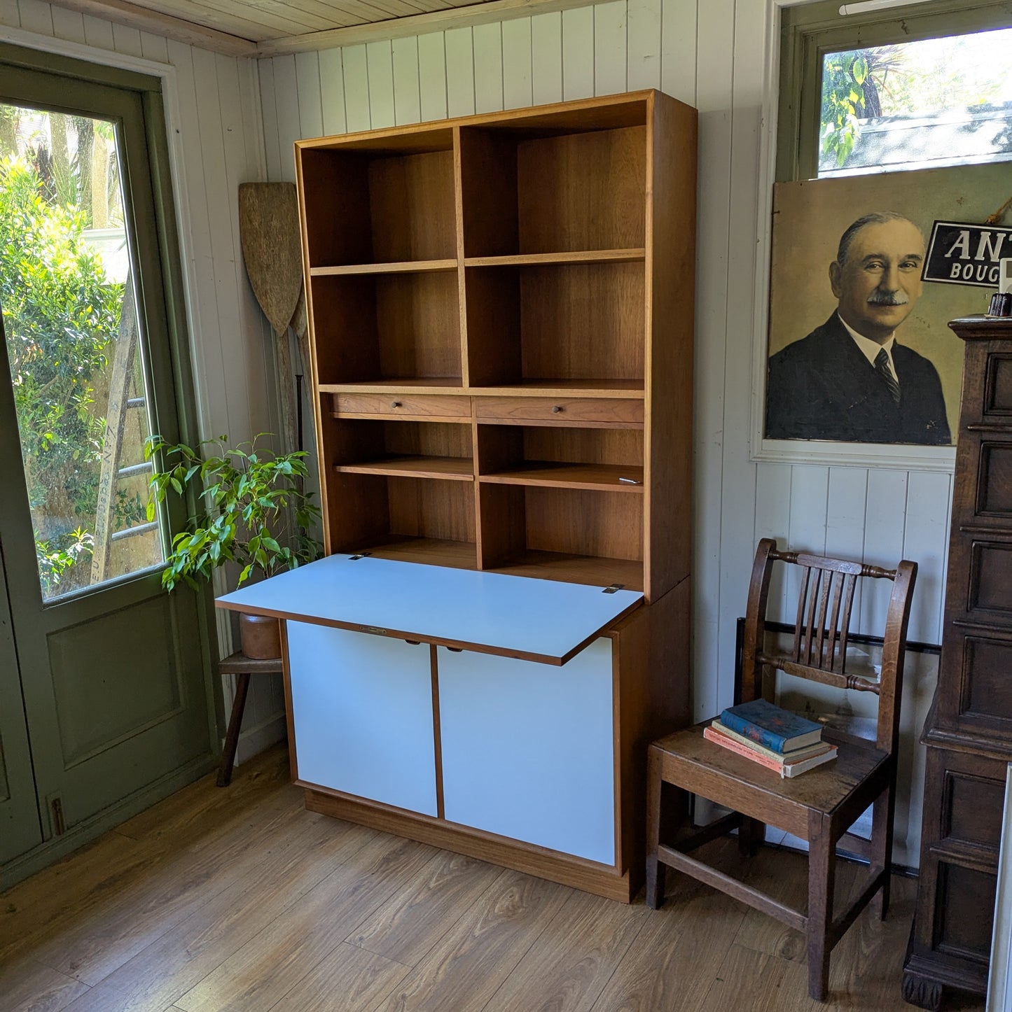 Mid Century Bookcase Bureau