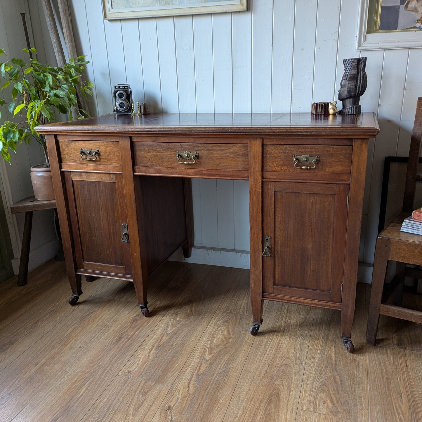 Antique Twin Pedestal Desk
