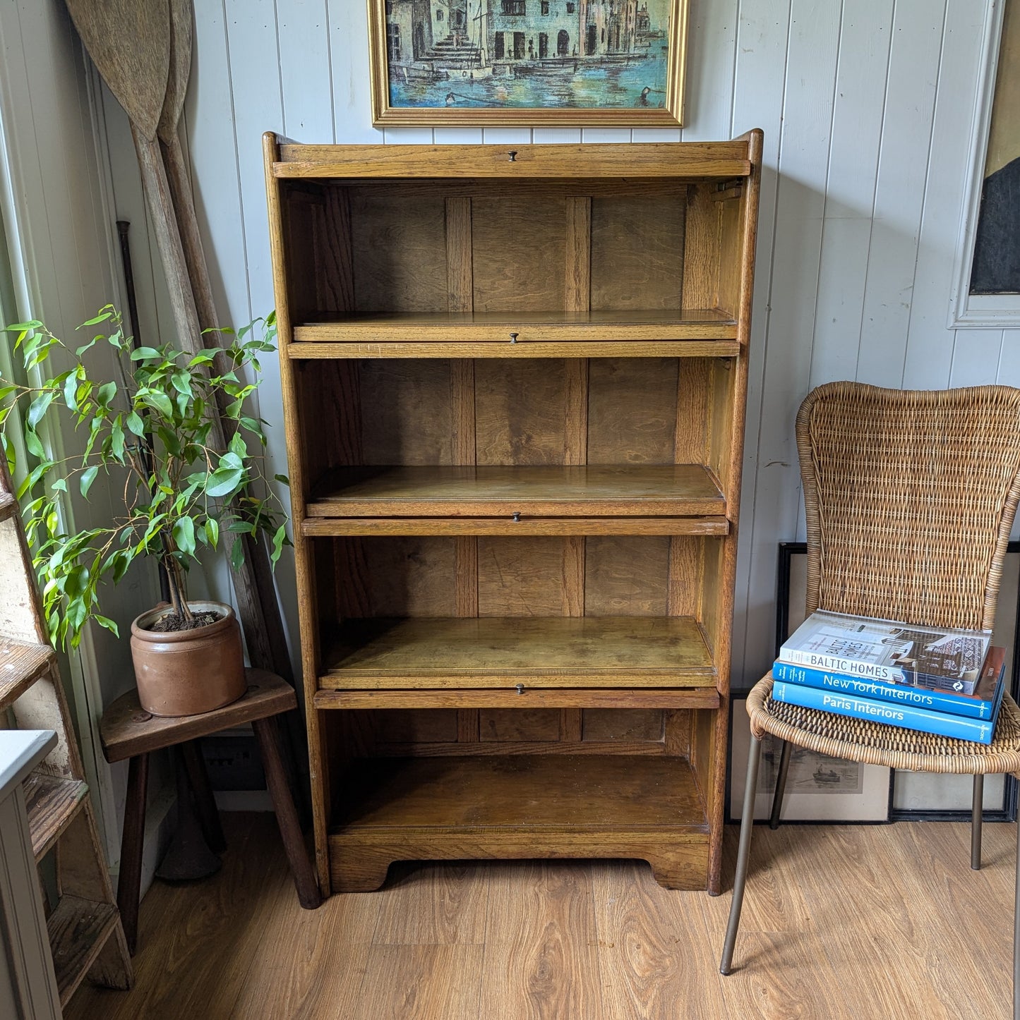 Antique Oak Barristers Bookcase