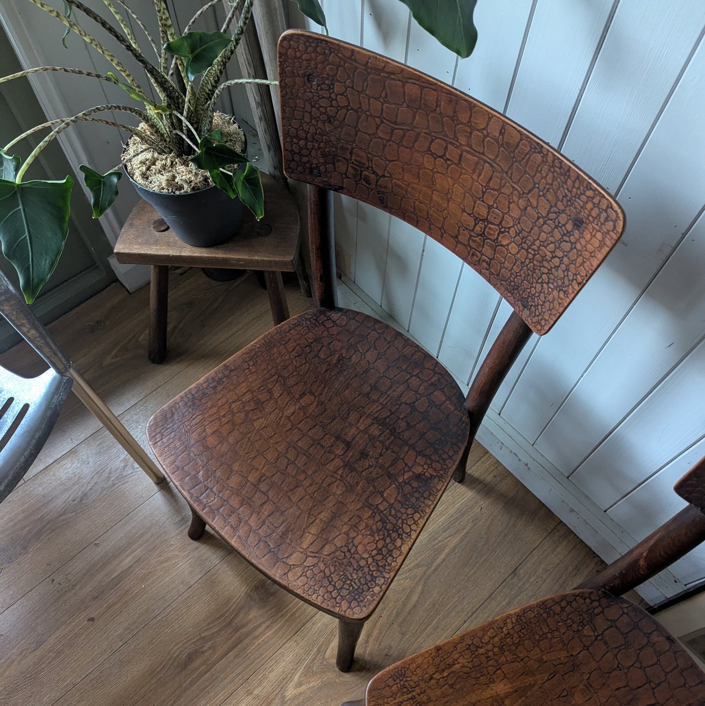 Pair of Antique Bentwood "Moc Croc" Bistro Chairs.