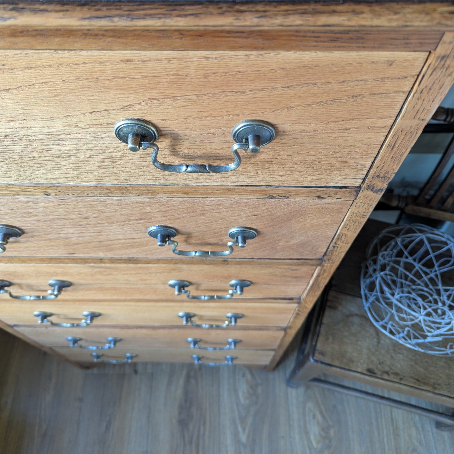 Tall Antique Oak Chest of Drawers