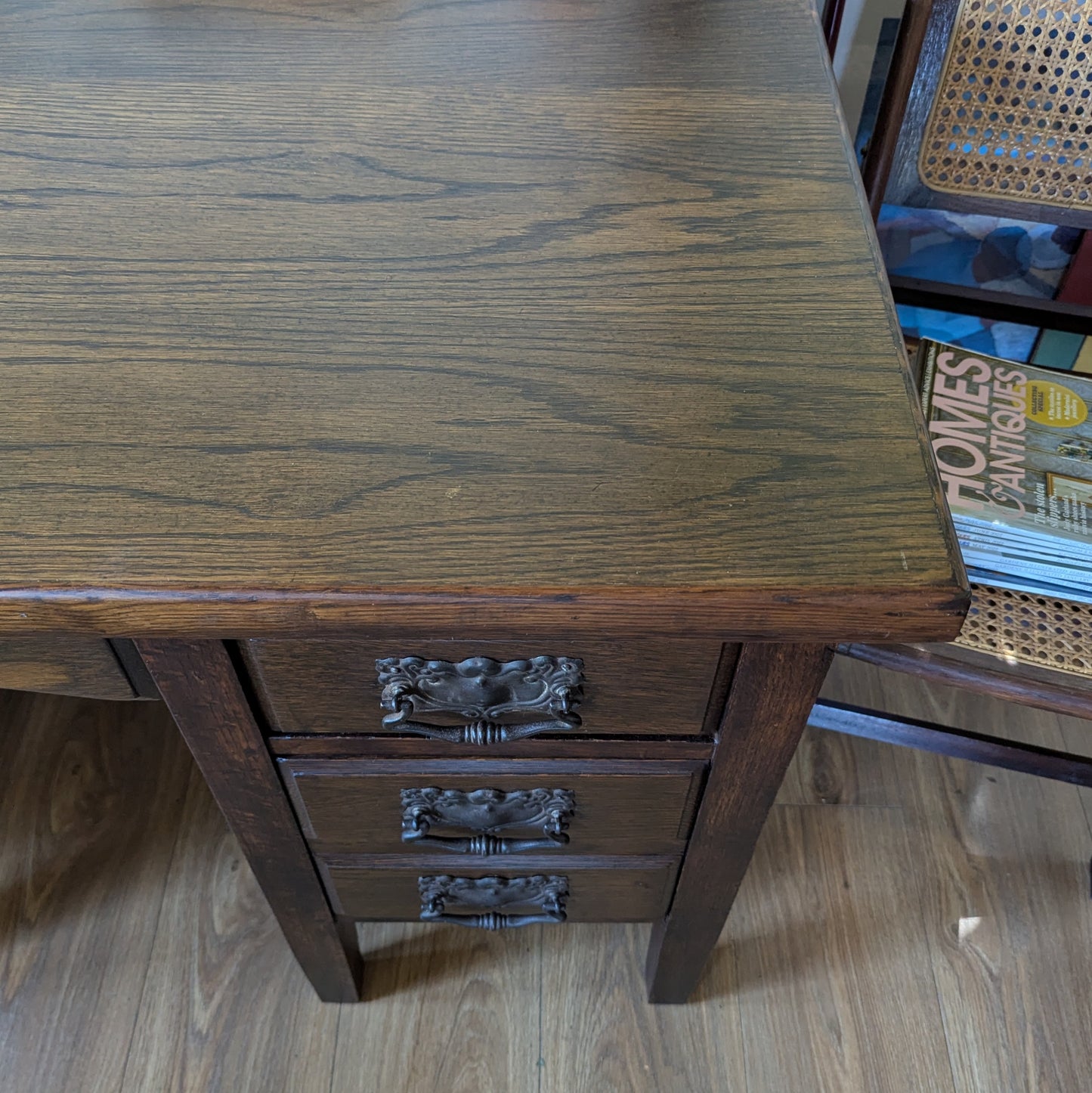 Oak Twin Pedestal Desk